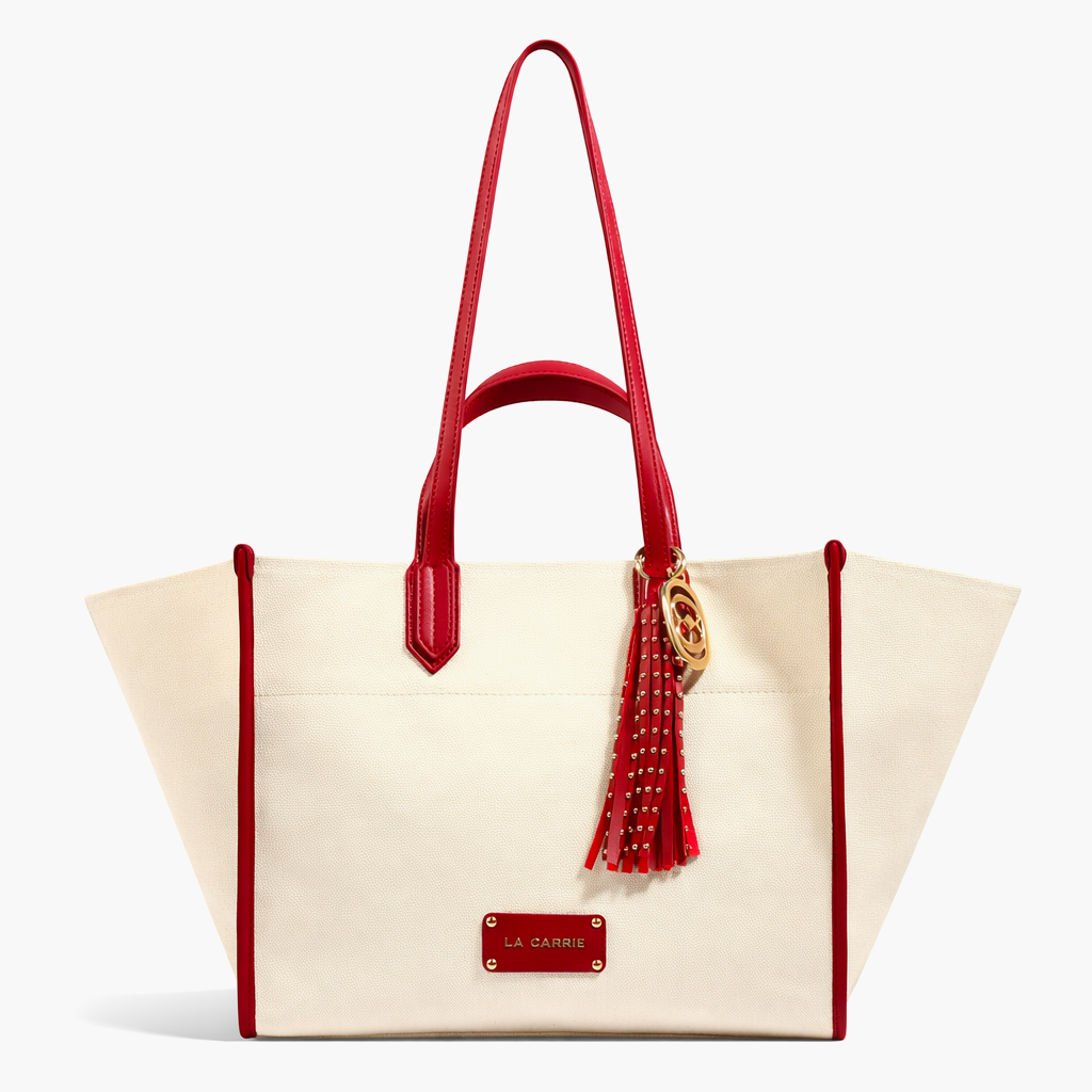 La Carrie VD sac shopping ivoire 32 cm toile