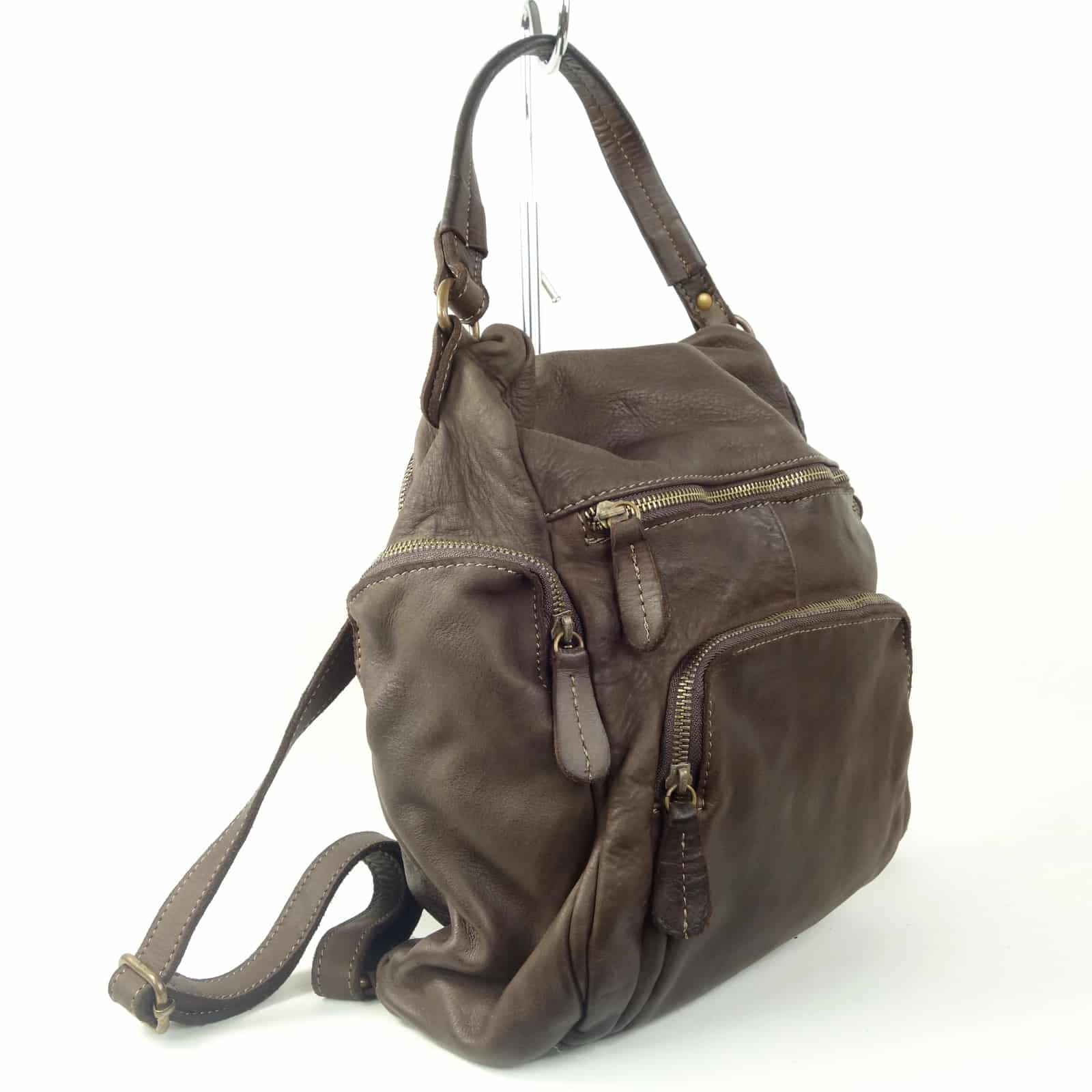 Collection Esprit Cuir Milo sac à dos cuir marron foncé vieilli
