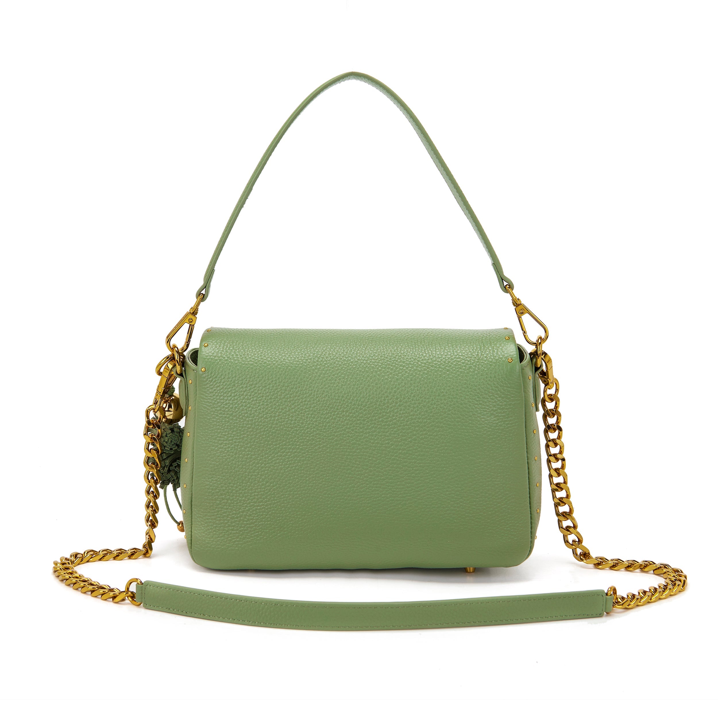 La Carrie Basic sac bandoulière sauge 29,5x12x16 cuir martelé