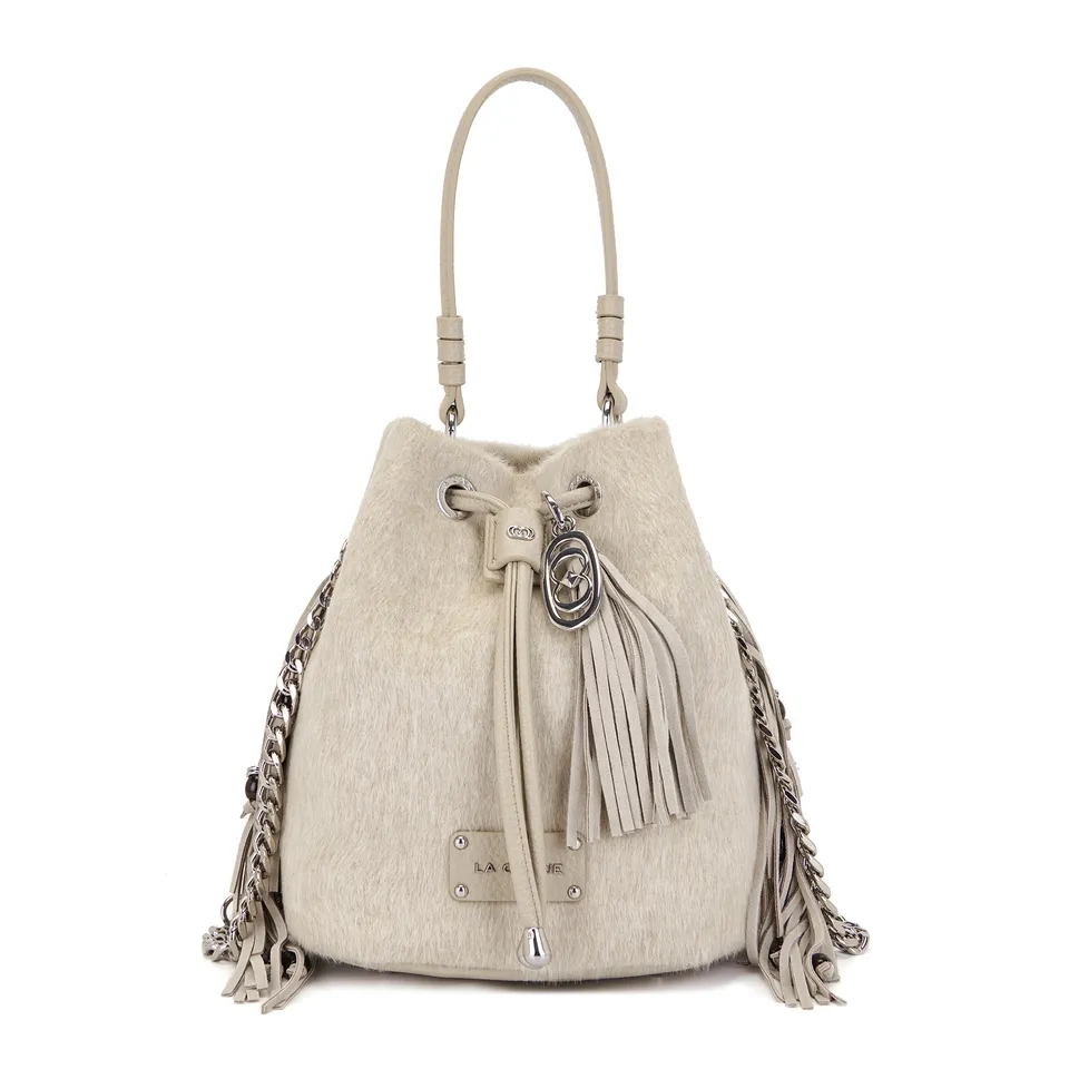 La Carrie Secchiello Saner sac seau beige 26x19x28 cm