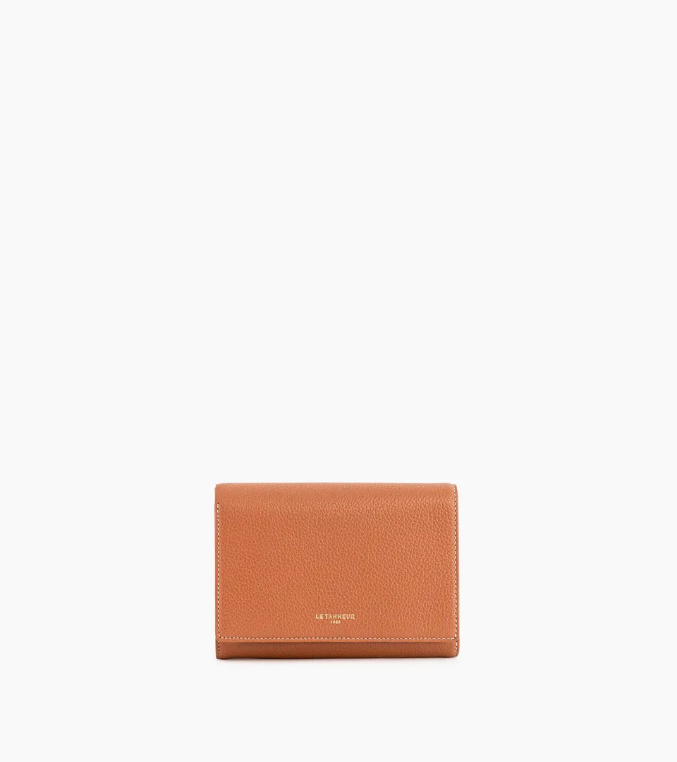 Le Tanneur Emilie portefeuille cuir grainé marron tan