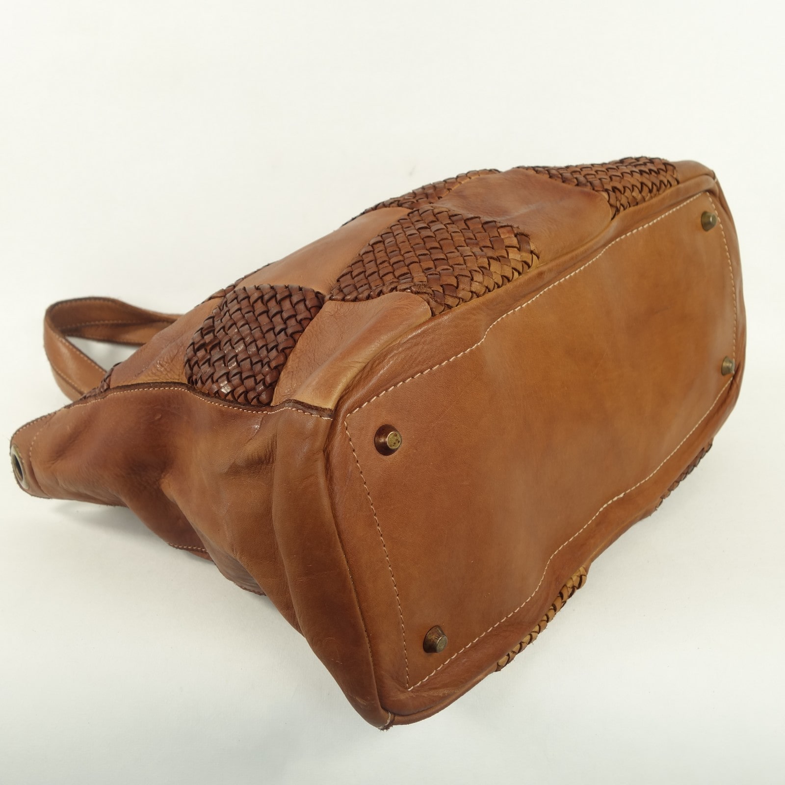 Collection Esprit Cuir BETINA sac à main cuir marron A4 bohème