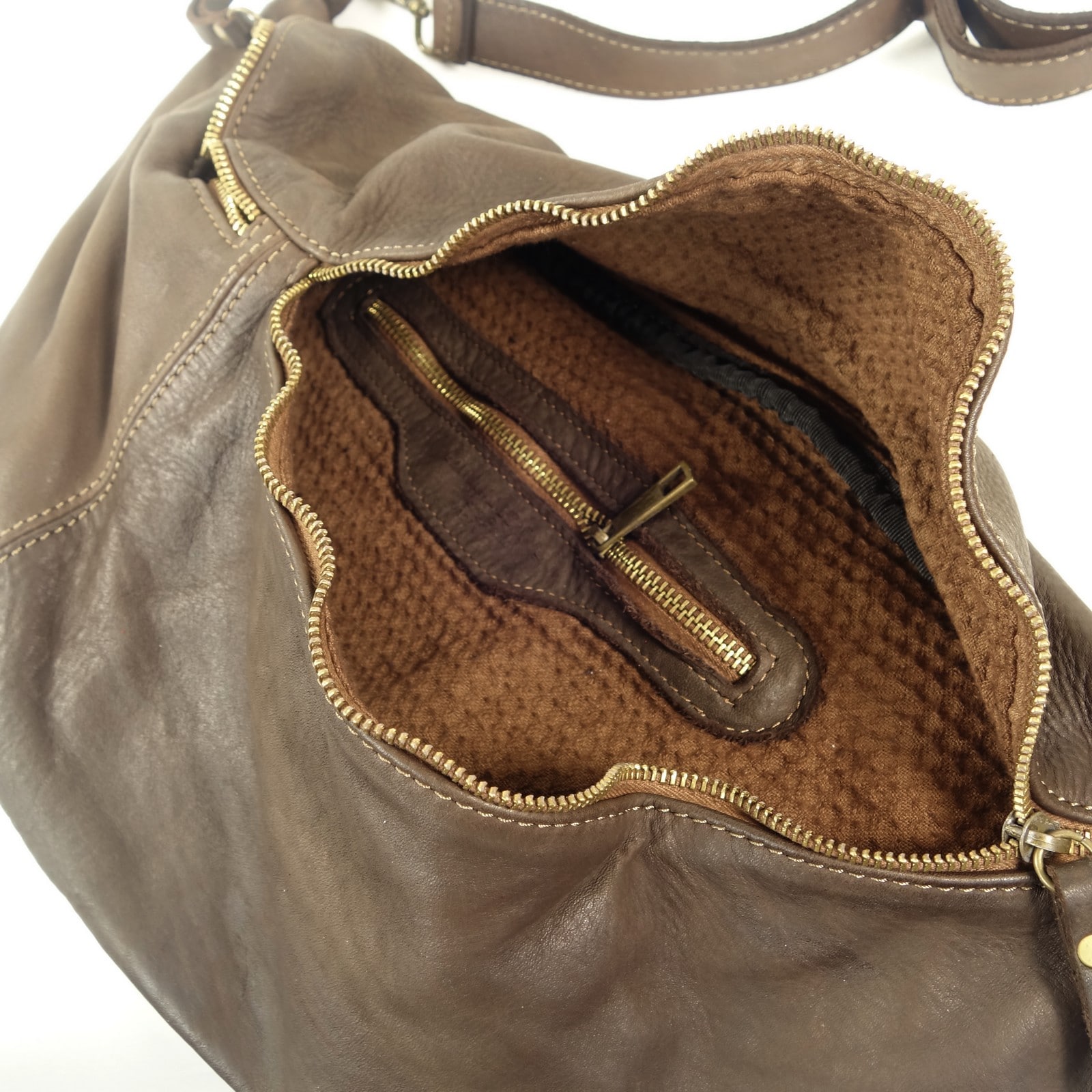 Collection Esprit Cuir Oliver sac banane XL marron cuir vintage