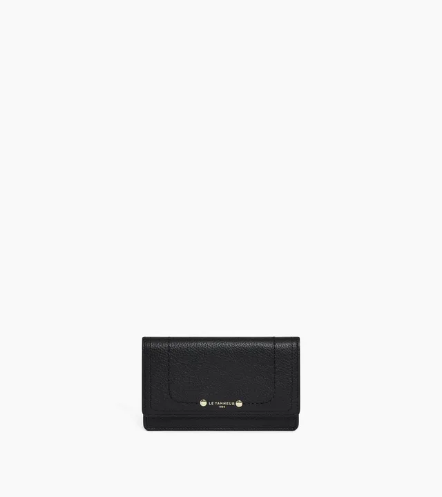 Le Tanneur Ella porte-cartes cuir grainé noir anti-RFID