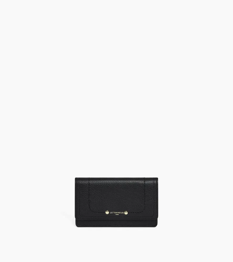 Le Tanneur Ella porte-cartes cuir grainé noir anti-RFID