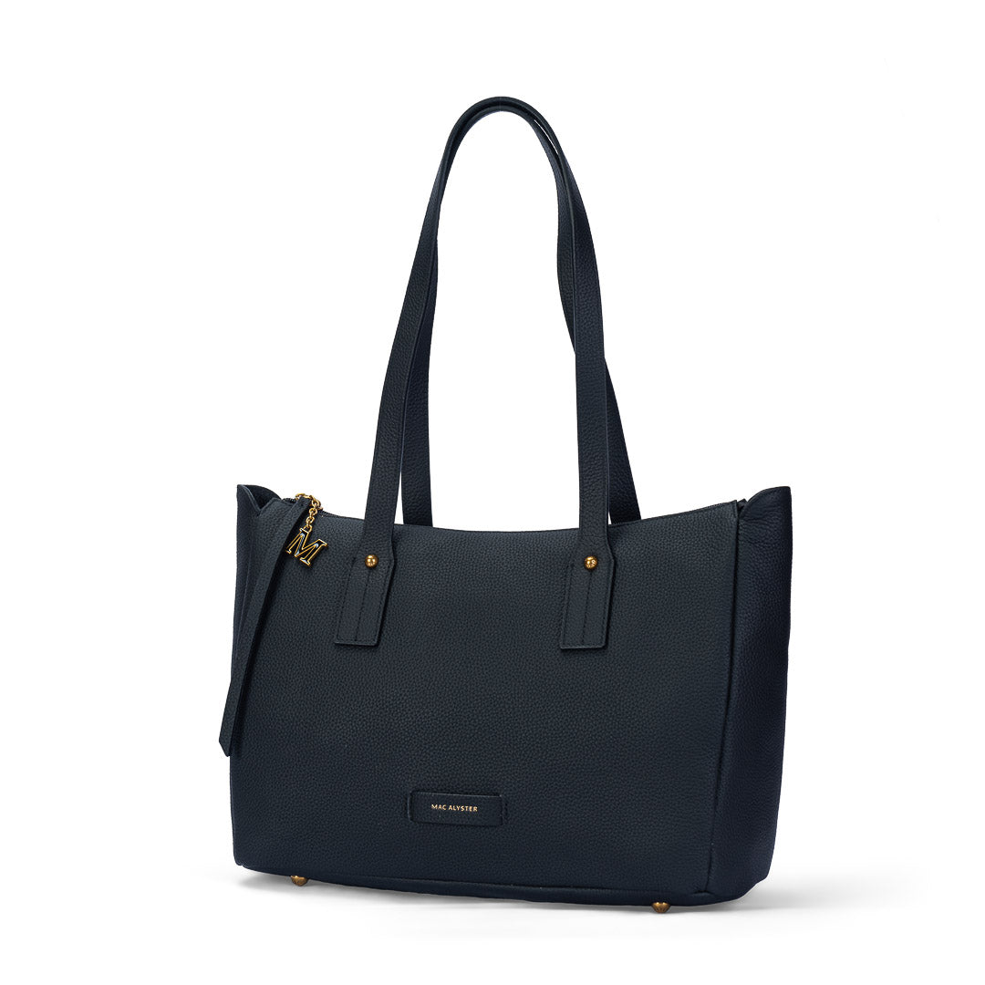 MAC ALYSTER Giulia sac cabas cuir daim chocolat