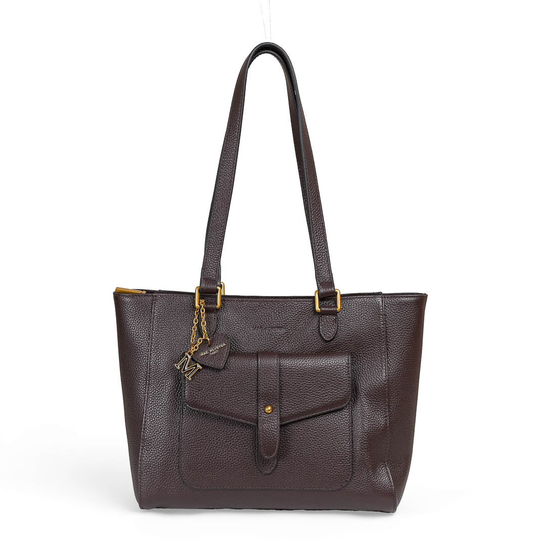 MAC ALYSTER Odalia grand sac cabas cuir marron cognac