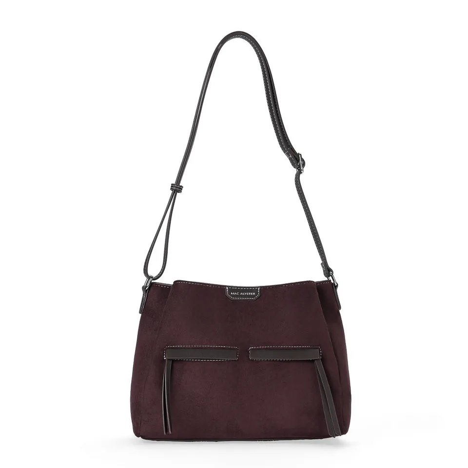 Mac Alyster Fauve sac besace daim chocolat lune