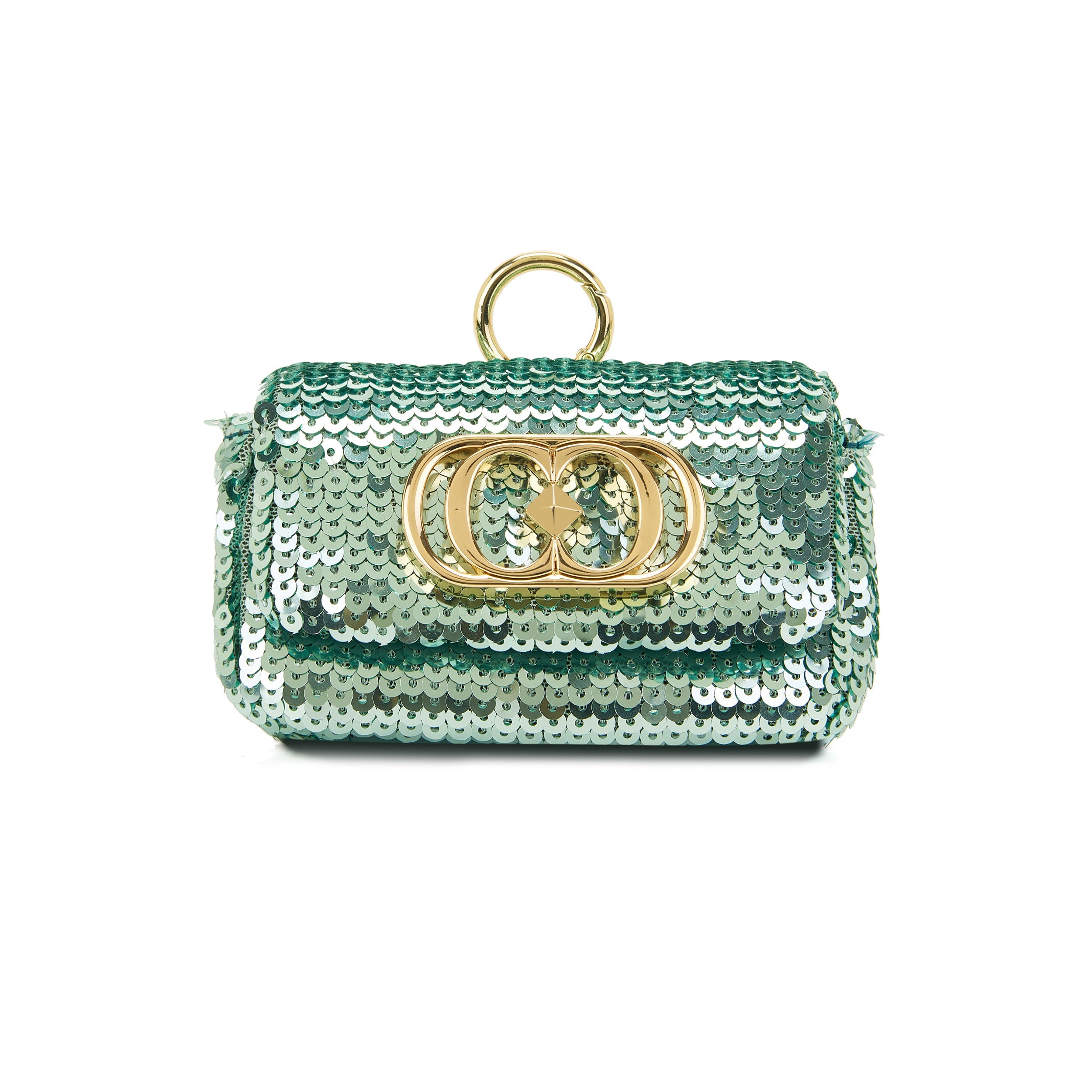 La Carrie Bag Charm mini sac paillettes copper 11x4x7cm