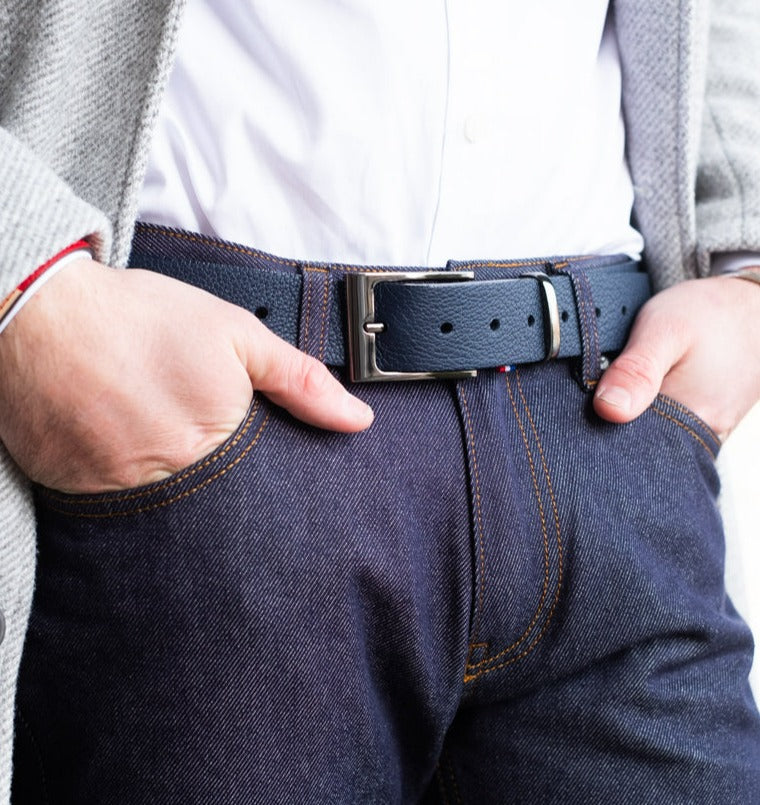 Nodie's Hazel marine grainé ceinture cuir homme
