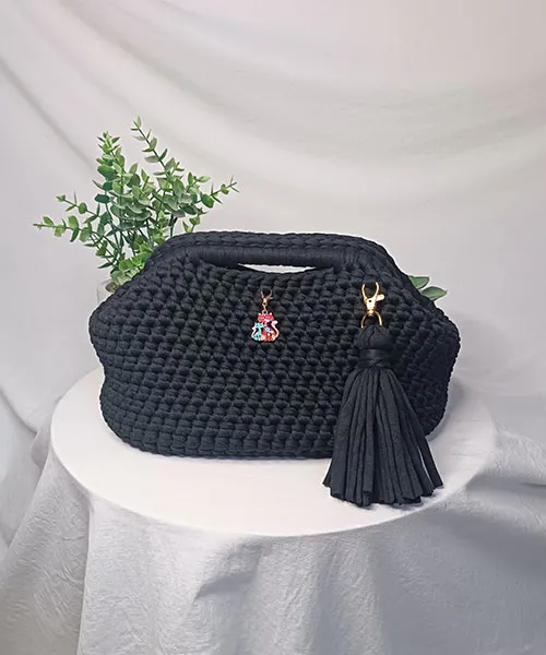 Takiri Sacs à main Mona TK1021 sac noir recyclé chat