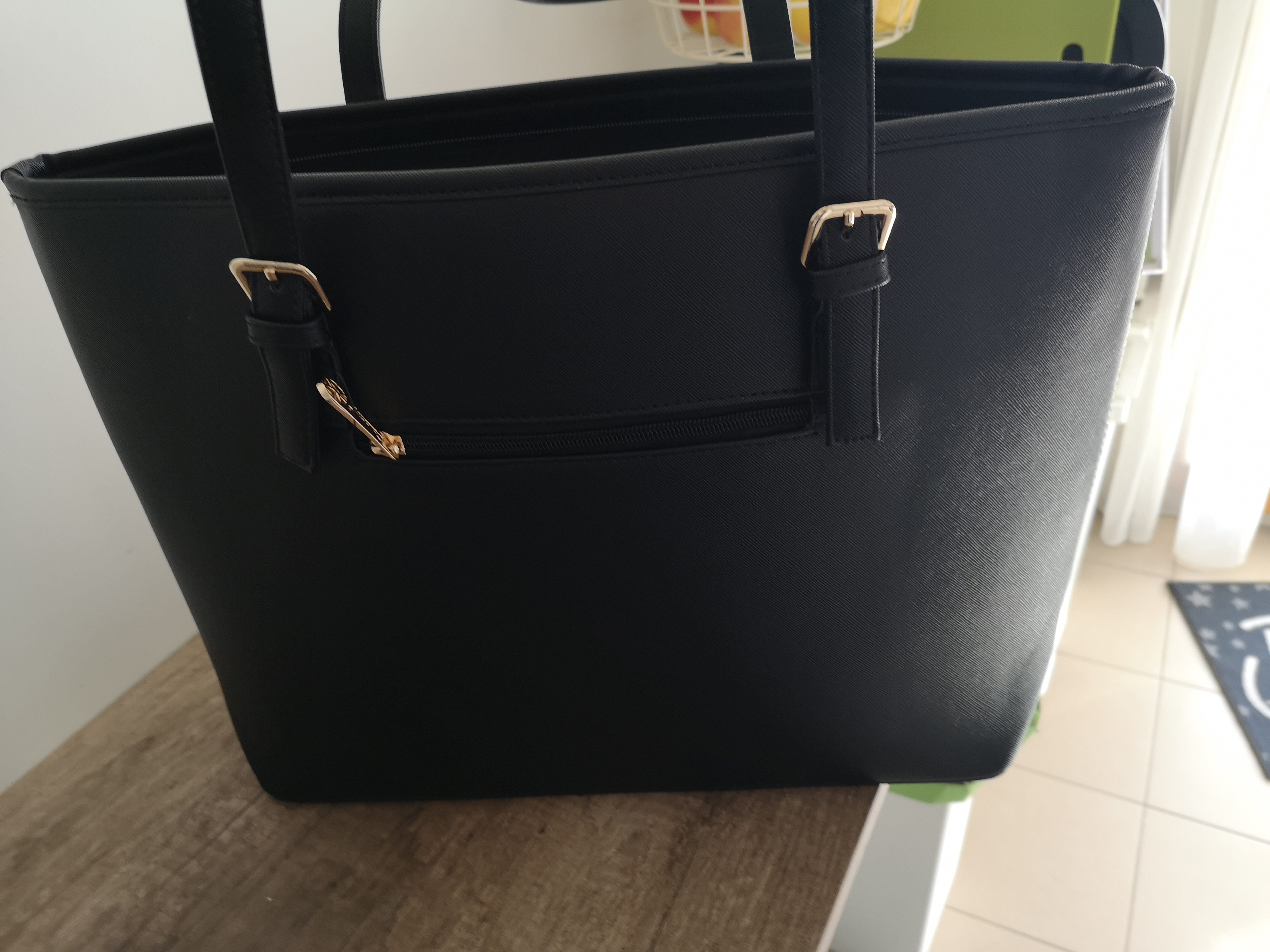 Gallantry Cabas Tote Bag XL A4 blanc noir rayé 45 cm