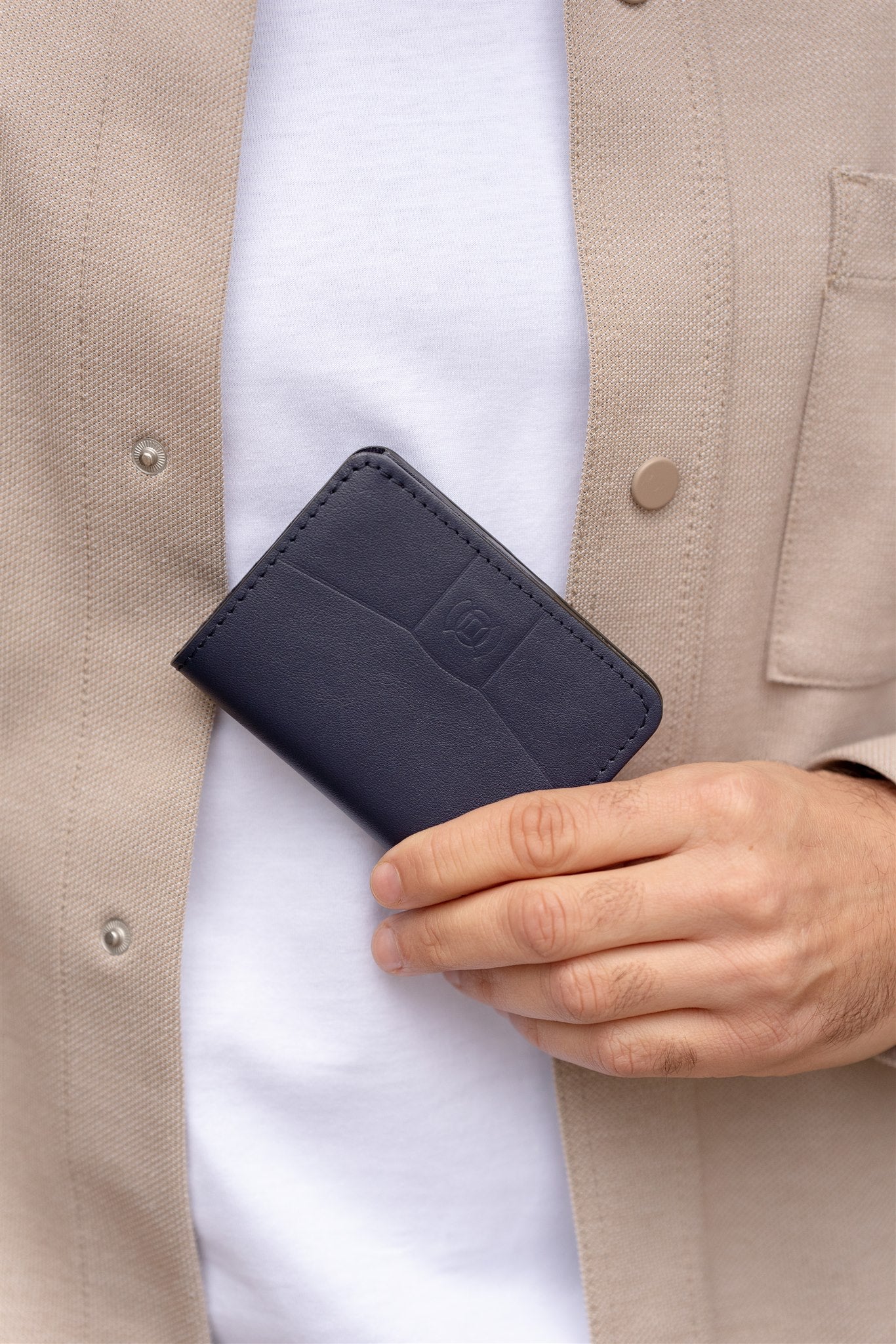 Nodie's Arsène portefeuille bleu marine vert cuir