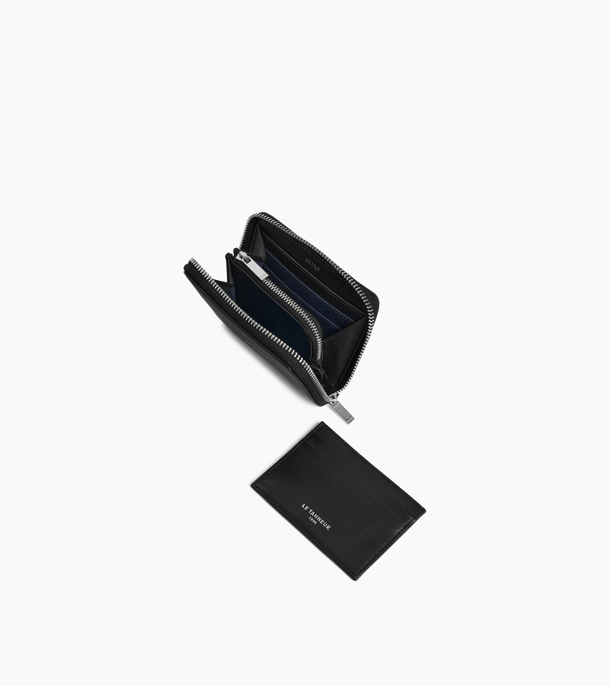 Le Tanneur Albertine porte-monnaie cuir noir zippé