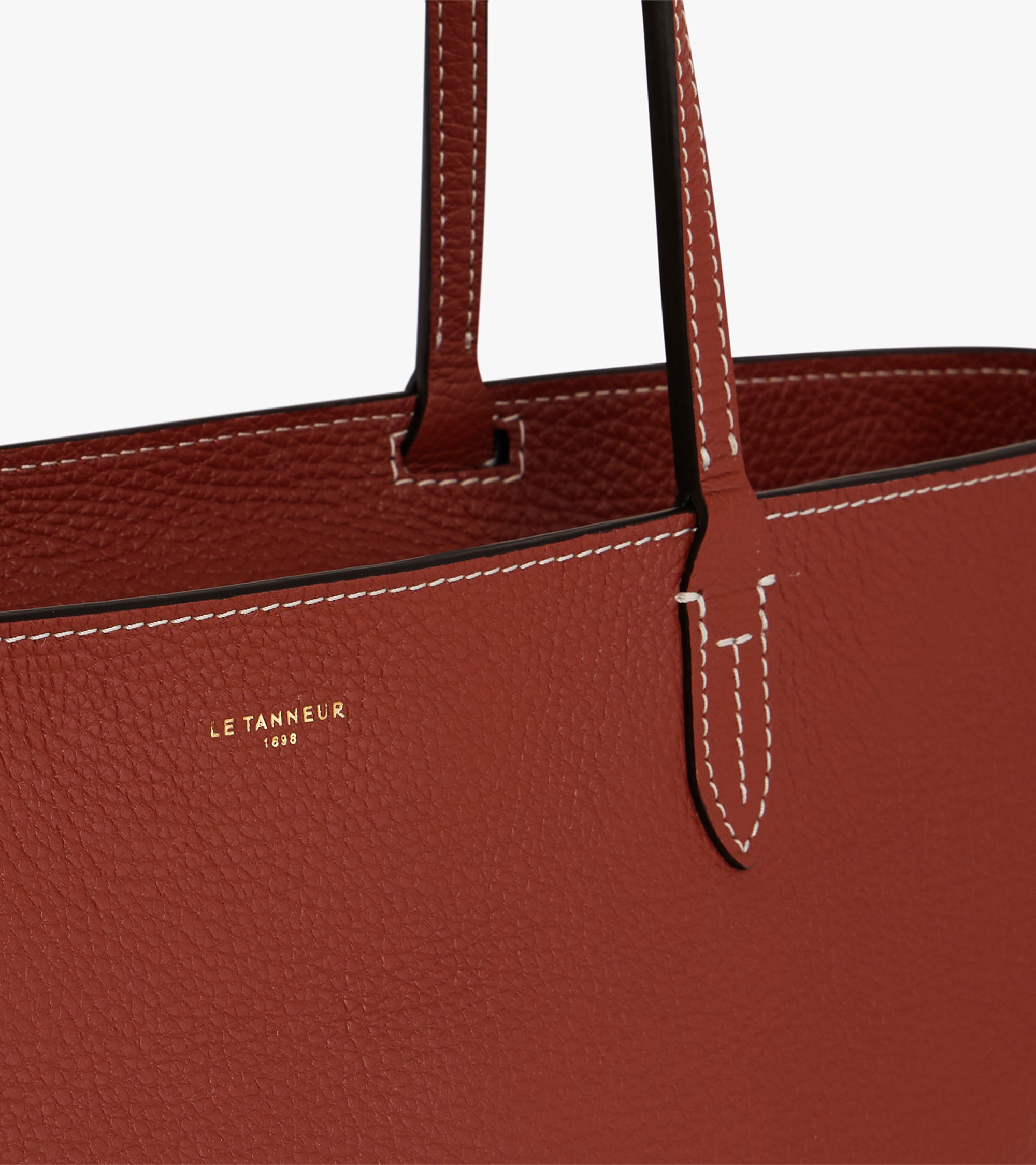 Le Tanneur Louise grand cabas cuir grainé Marron