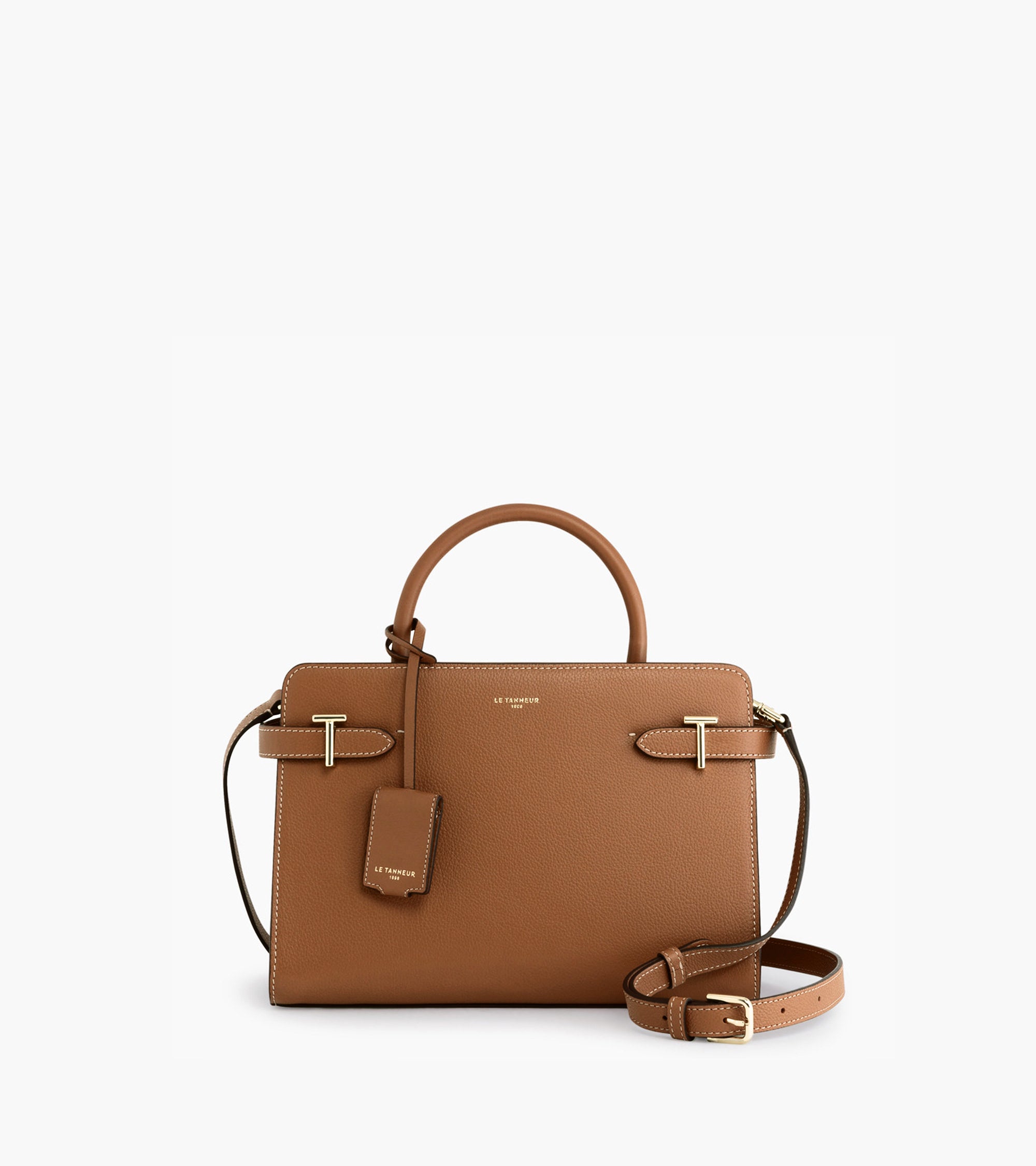 Le Tanneur Emilie sac à main cuir grainé Brown Tan moyen