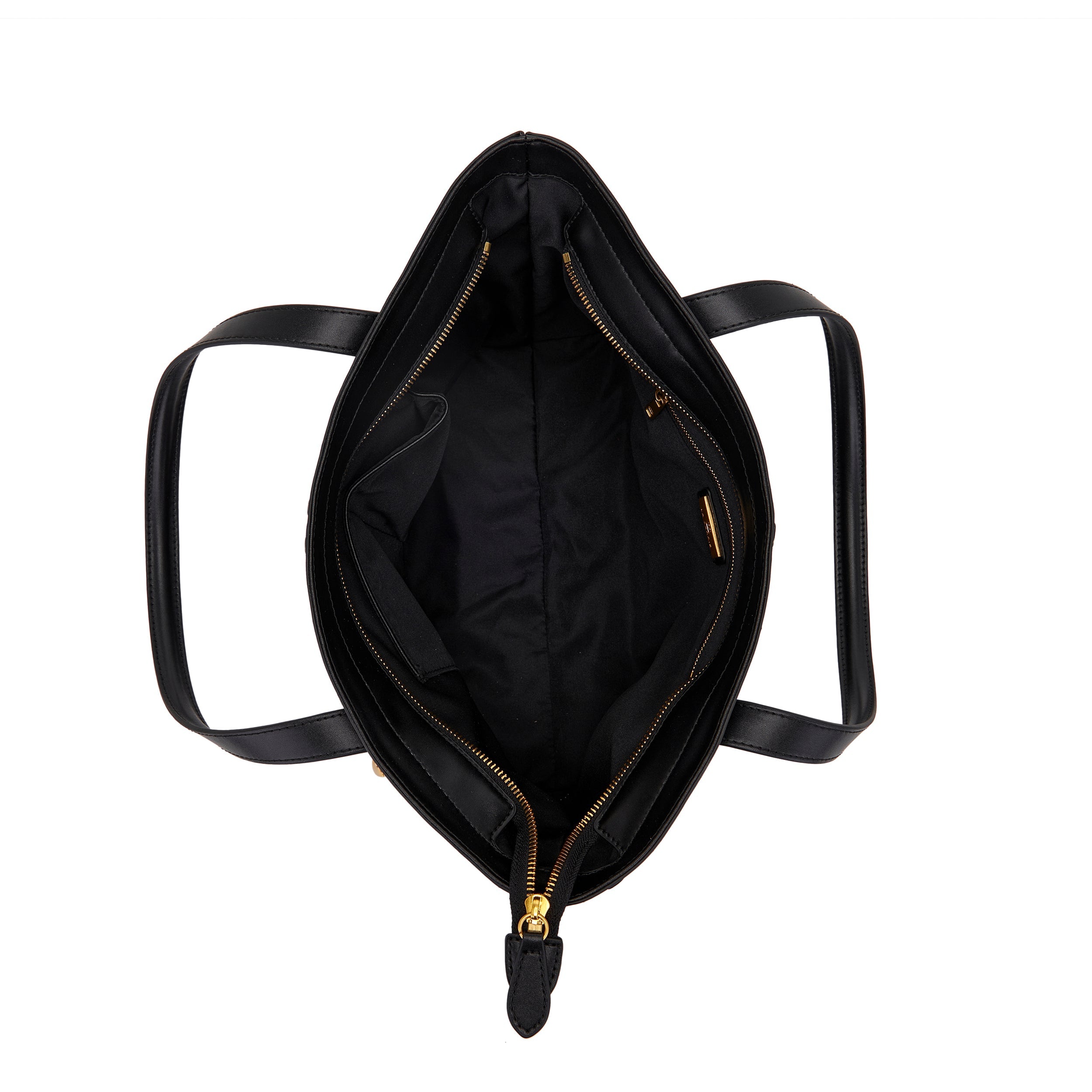 La Carrie Labyrinth sac shopping noir cuir laser 41x25 cm