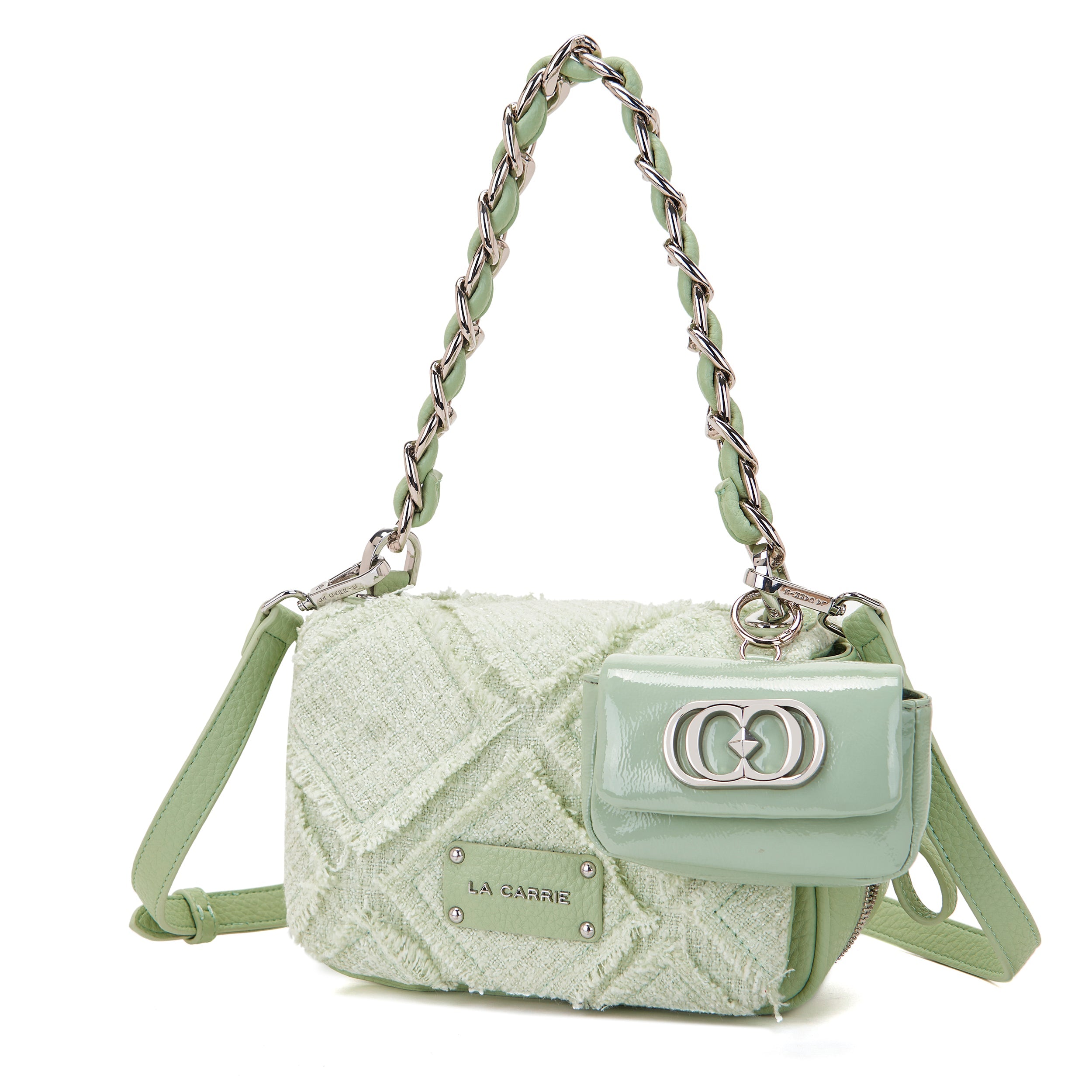 La Carrie Isabel Cross sac bandoulière vert canvas 21x11x13cm