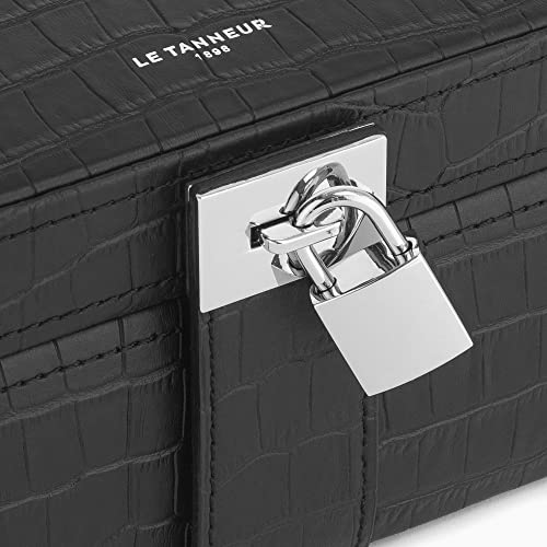 Le Tanneur petite boîte à bijoux cuir croco miroir femme