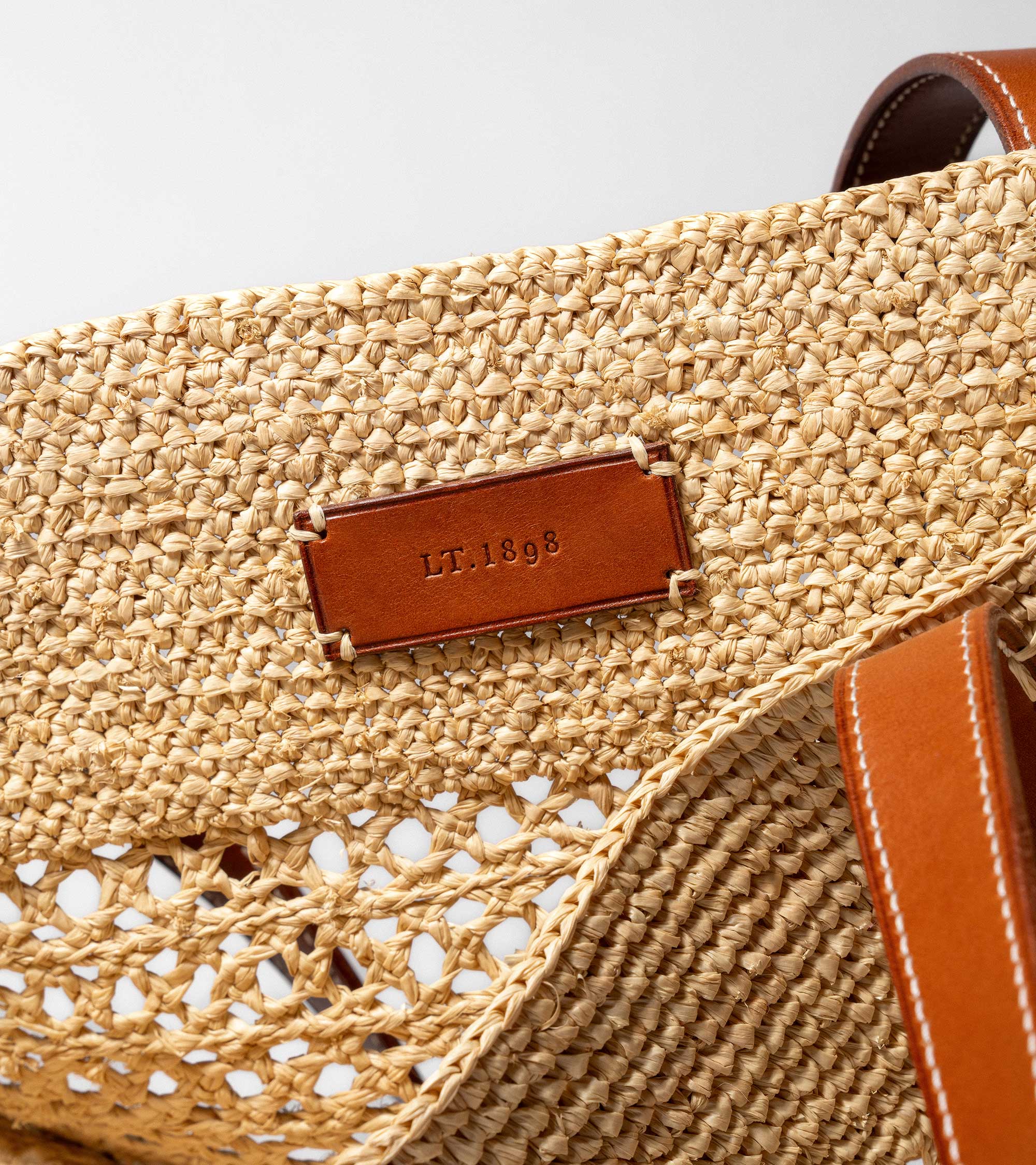 Le Tanneur Nattier grand cabas cuir raphia Natural Tan