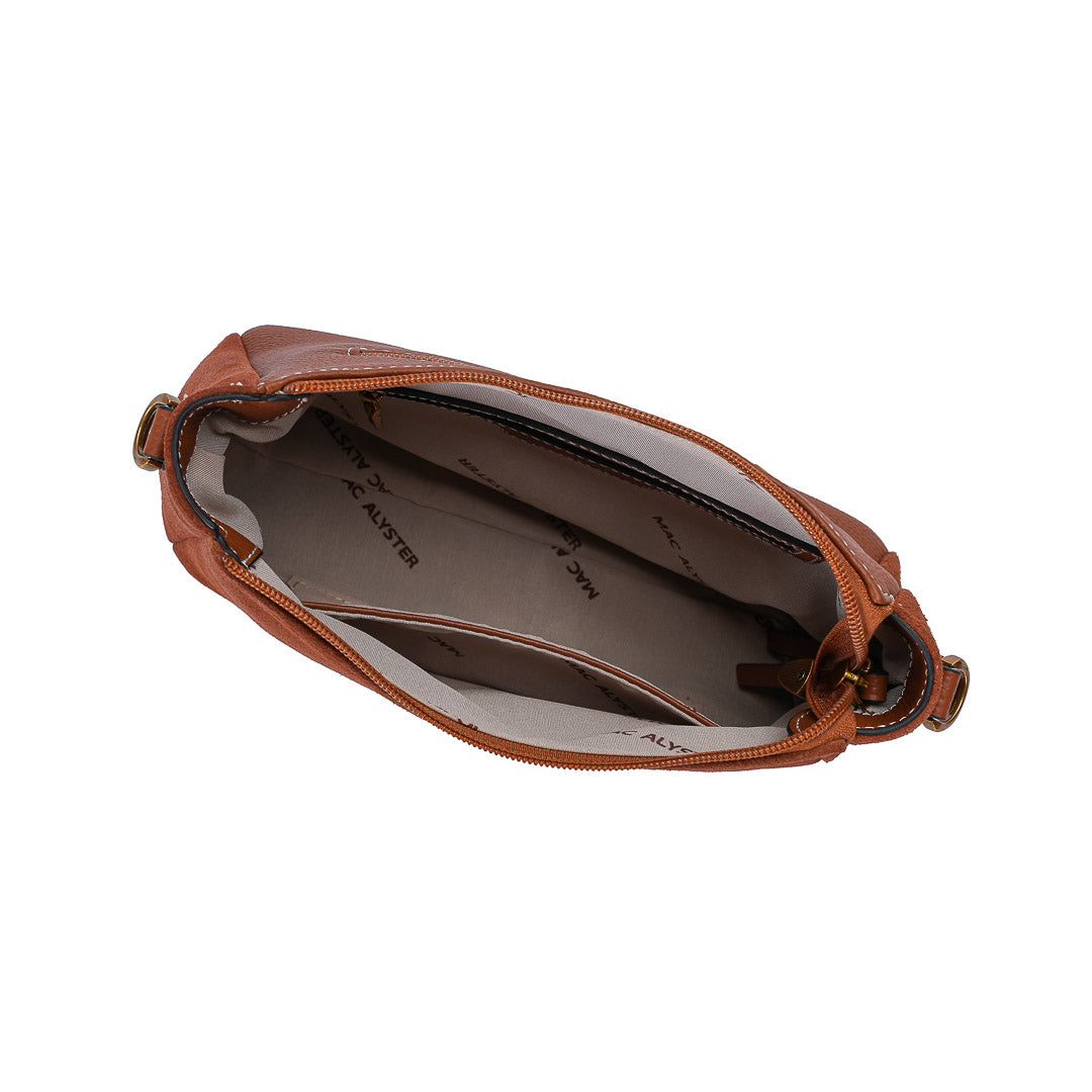 MAC ALYSTER GIULIA sac trotteur cuir Daim Chocolat