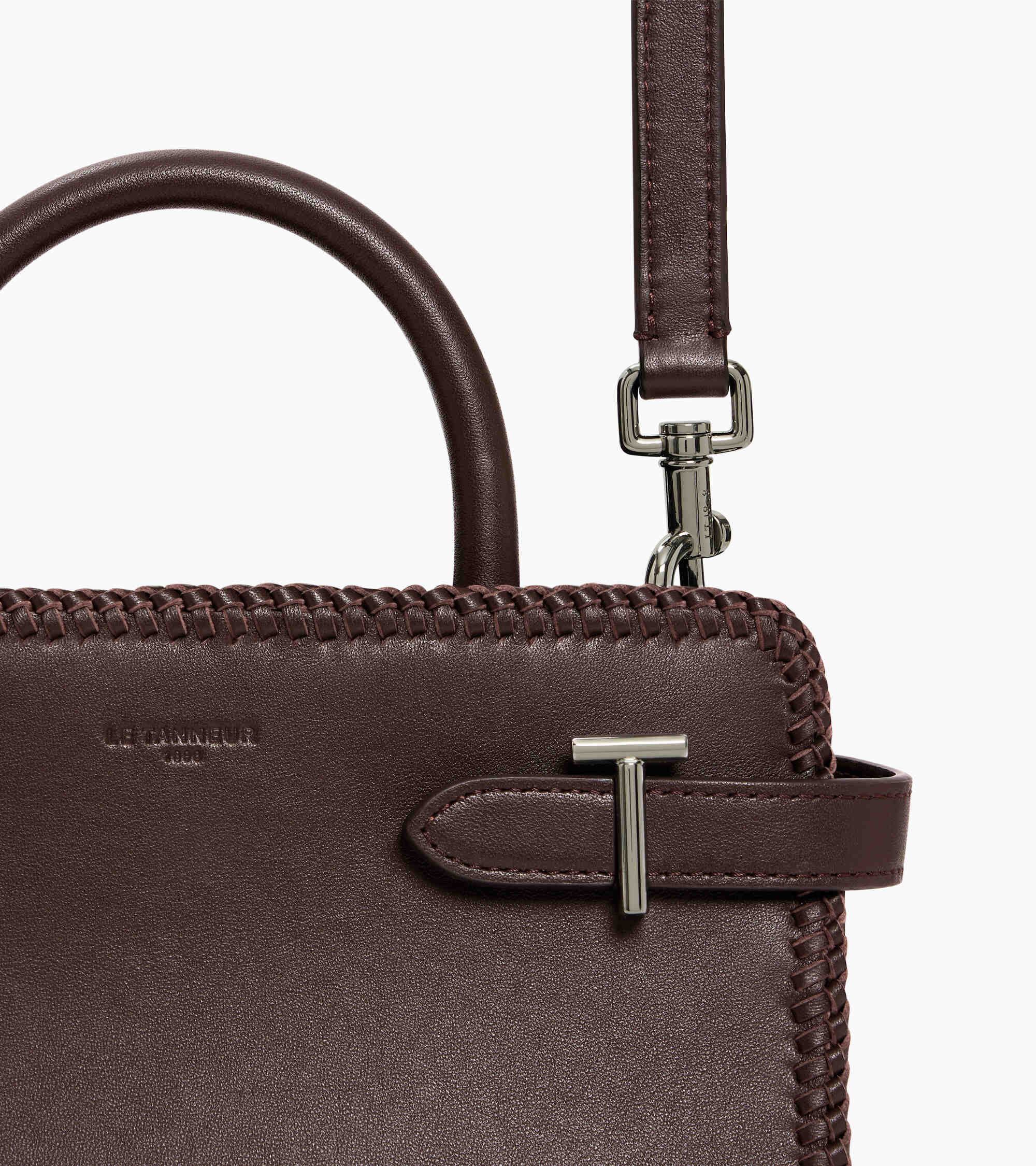 Le Tanneur Emilie petit sac main cuir lisse Arabica