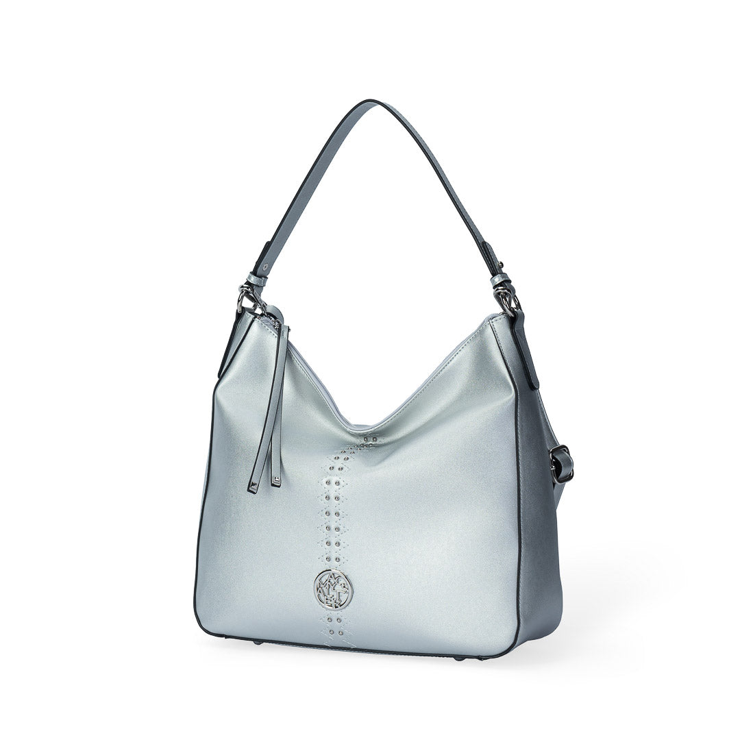 MAC ALYSTER Tentation sac épaule hobo argent clouté