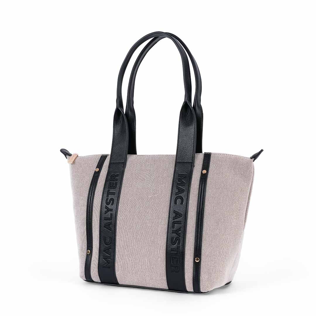 Mac Alyster Abrielle sac cabas lin noir grand format
