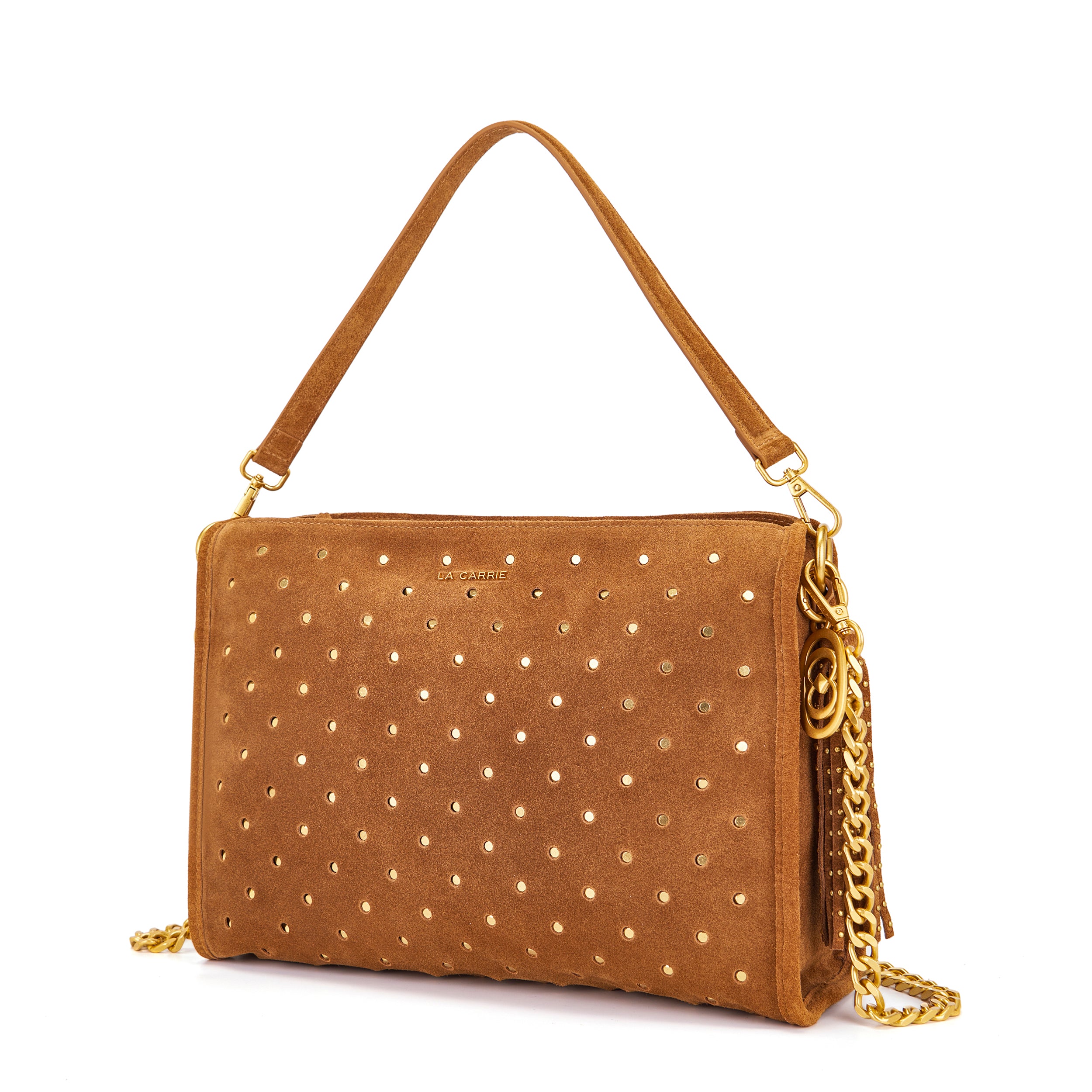 La Carrie Downtown sac épaule bordeaux 34x23 cm suède