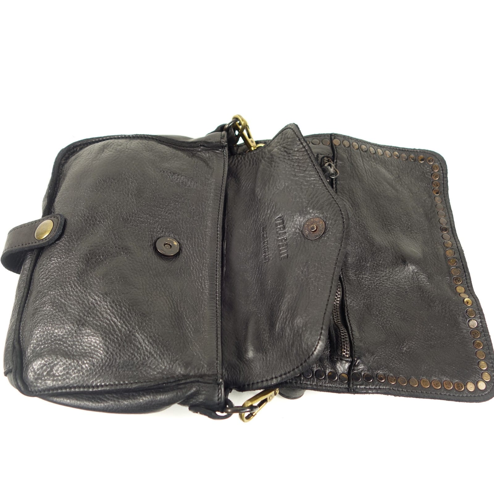 Collection Esprit Cuir Sac pochette GENA mini sac cuir noir bandoulière