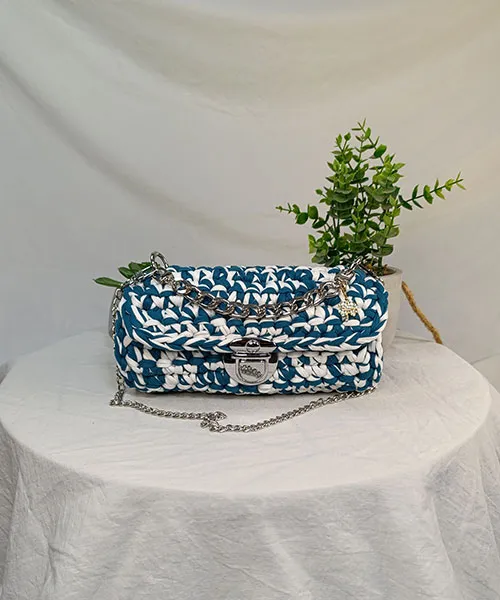 Takiri Jade TK751 sac à main blanc bleu bandoulière