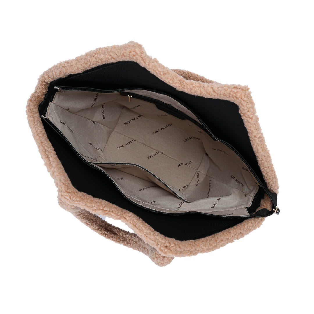 Mac Alyster Saint-Raphaël Polaire sac cabas Marron Chocolat fourrure