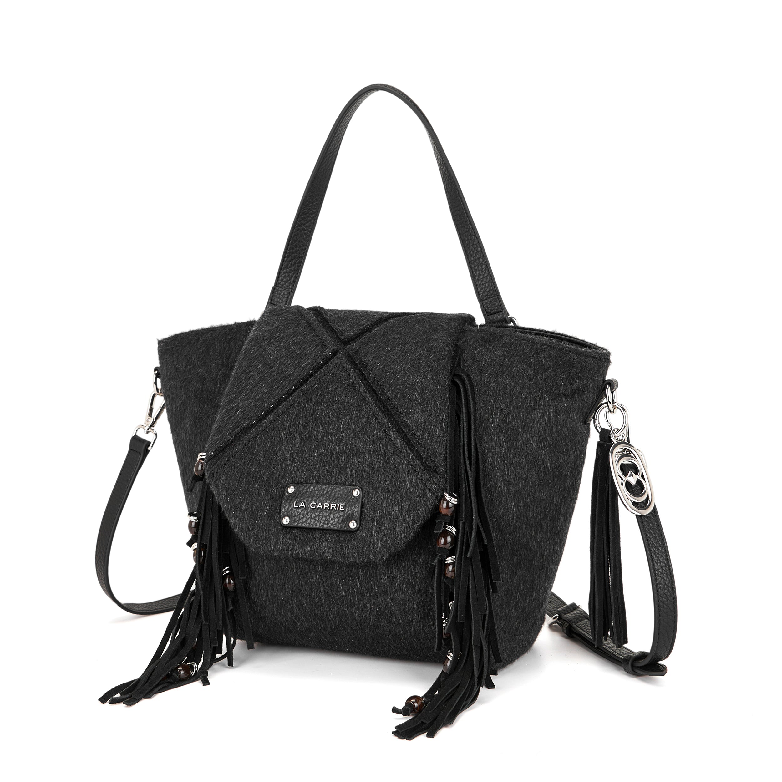 La Carrie Sarner sac shopping noir franges