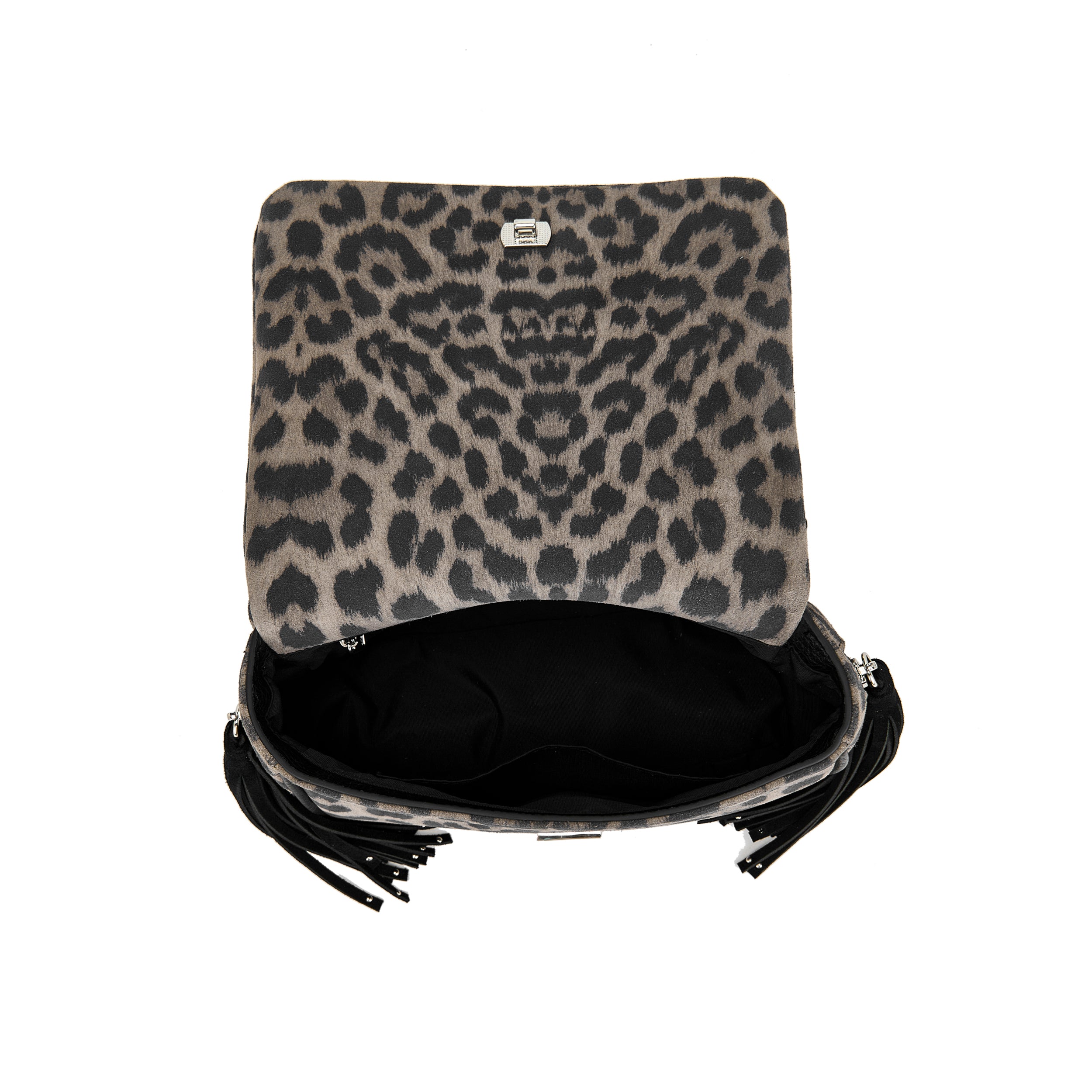 La Carrie Isabel Lio sac épaule gris suède animalier