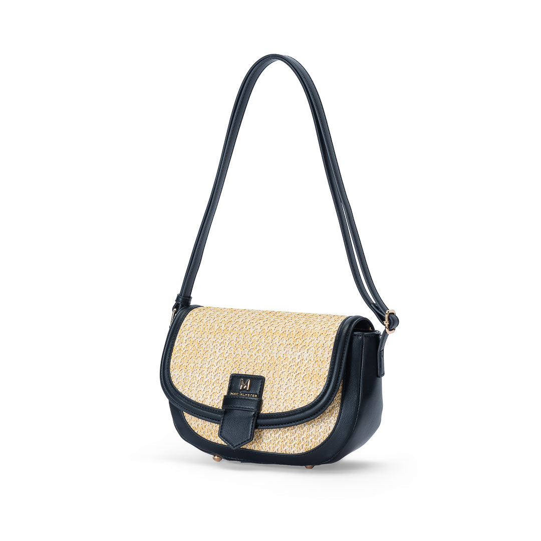 Mac Alyster Venise sac à rabat vert clair raphia