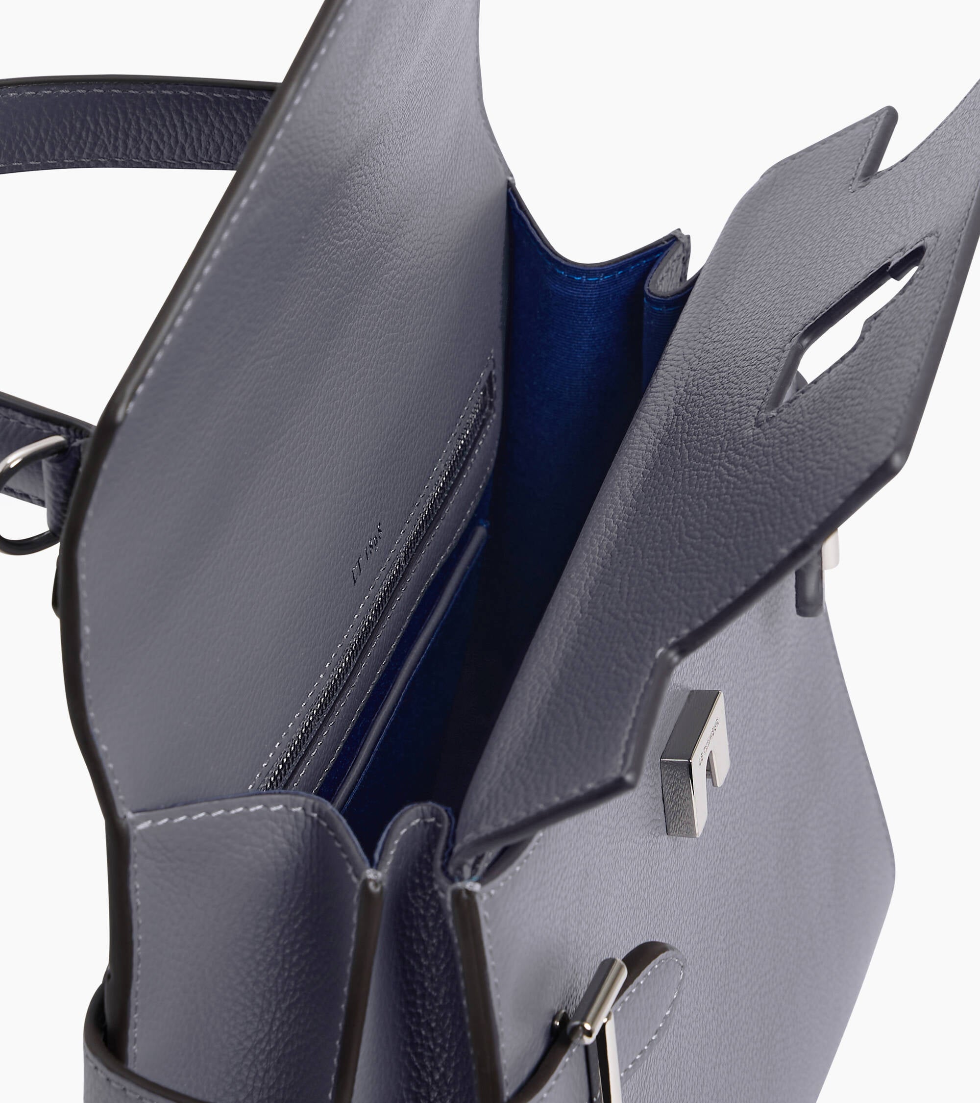 Le Tanneur Emilie sac à main double rabat bleu acier