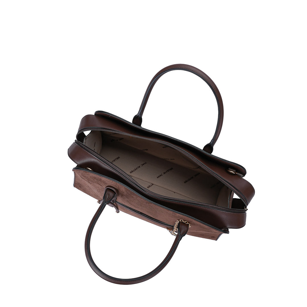 MAC ALYSTER DUNEA sac à main chocolat bandoulière 36 cm