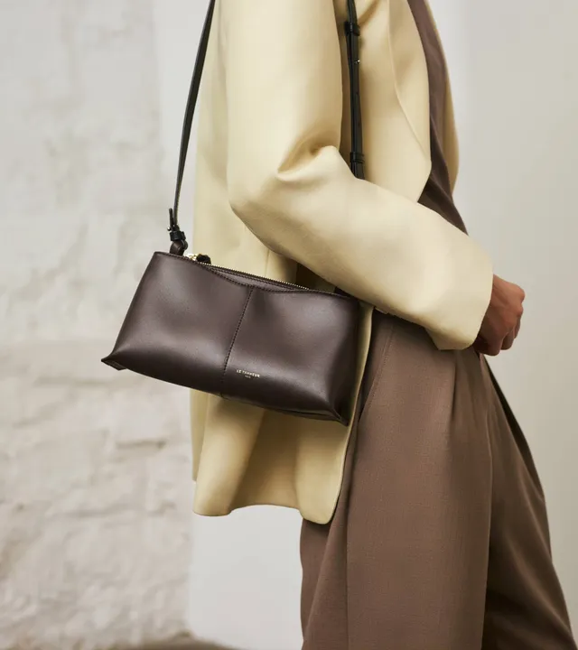 Le Tanneur Félicie petit sac bandoulière marron cuir lisse