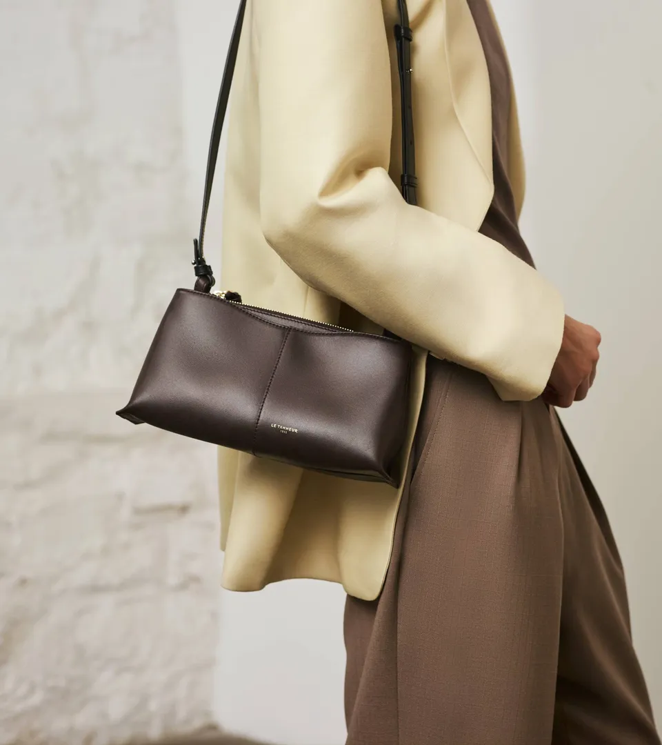 Le Tanneur Félicie petit sac bandoulière marron cuir lisse