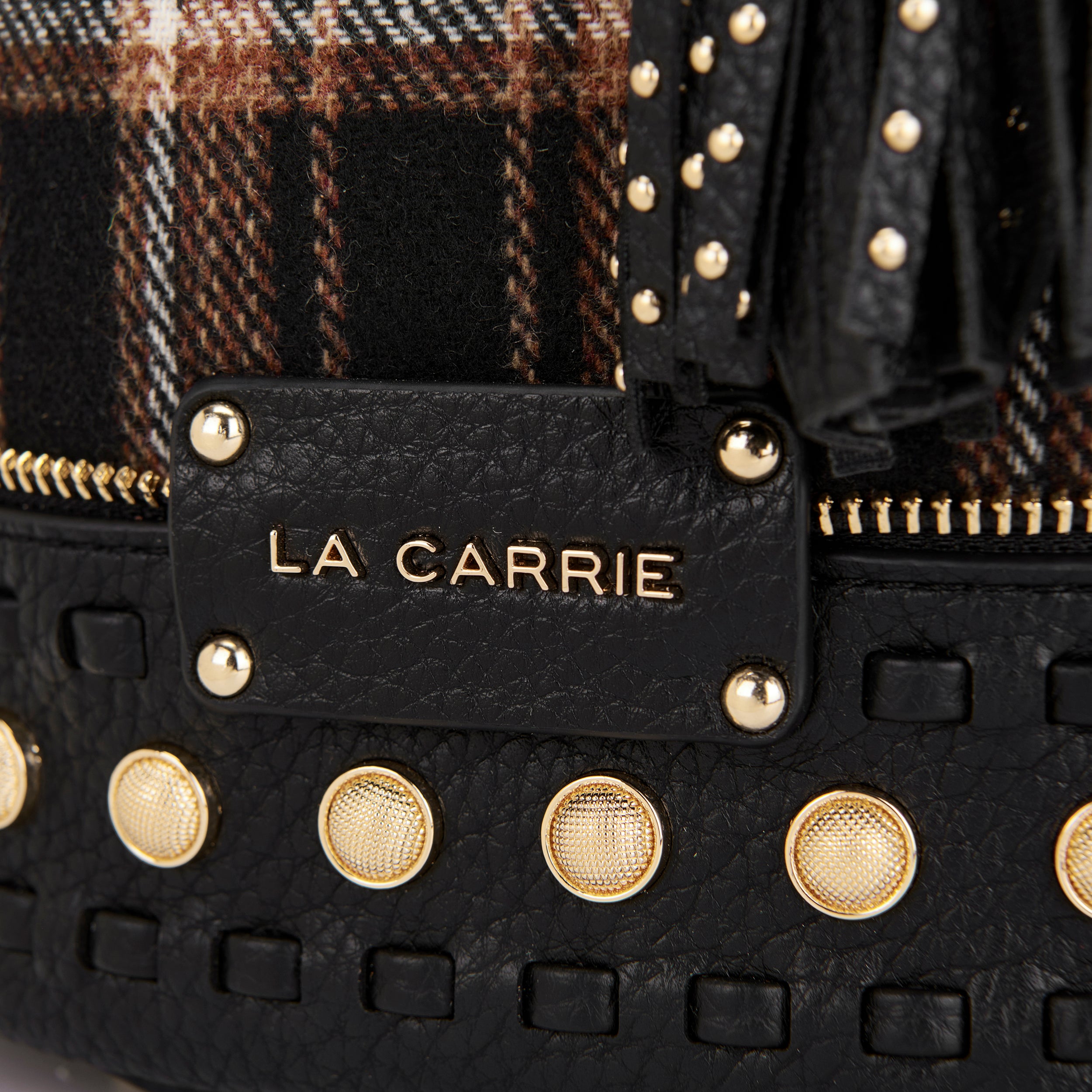 La Carrie Scottish sac seau marron 26 cm tartan