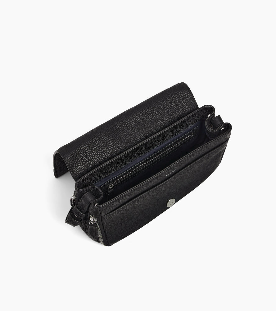 Le Tanneur Aurore petit sac bandoulière cuir grainé noir
