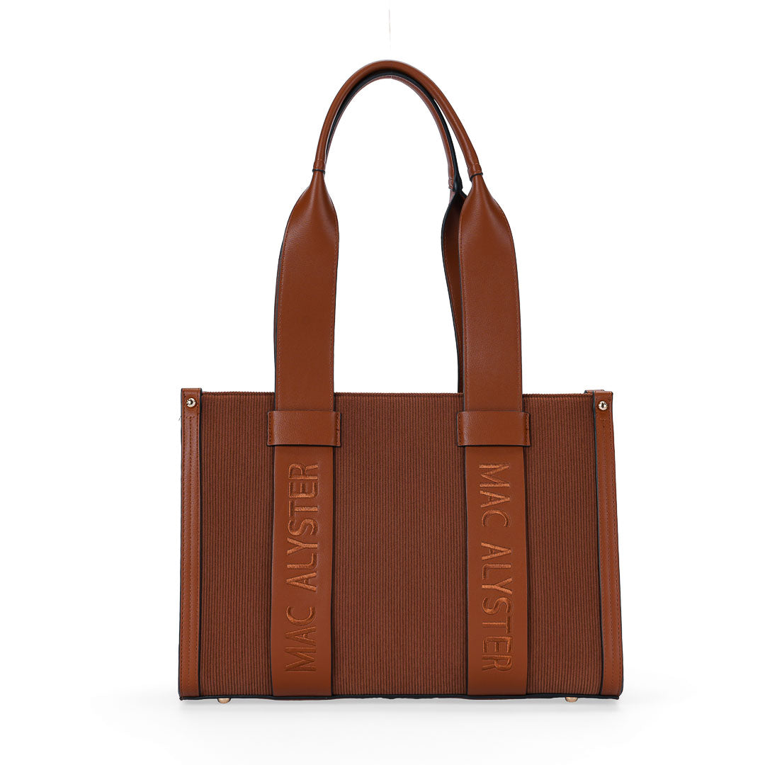 MAC ALYSTER Clover Velours sac cabas marron 37x26 cm