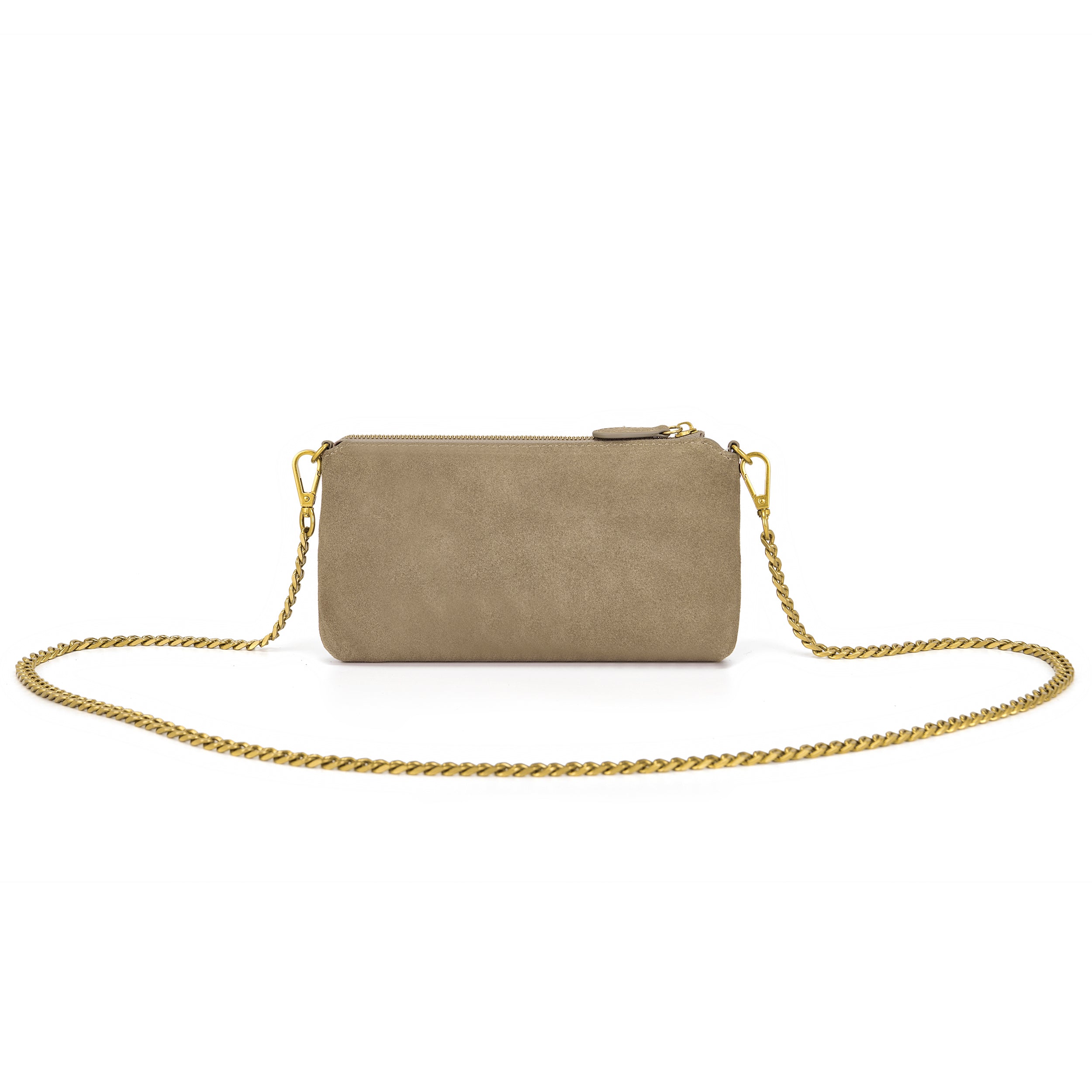 La Carrie Apallosa portefeuille daim taupe 25x3x13 cm