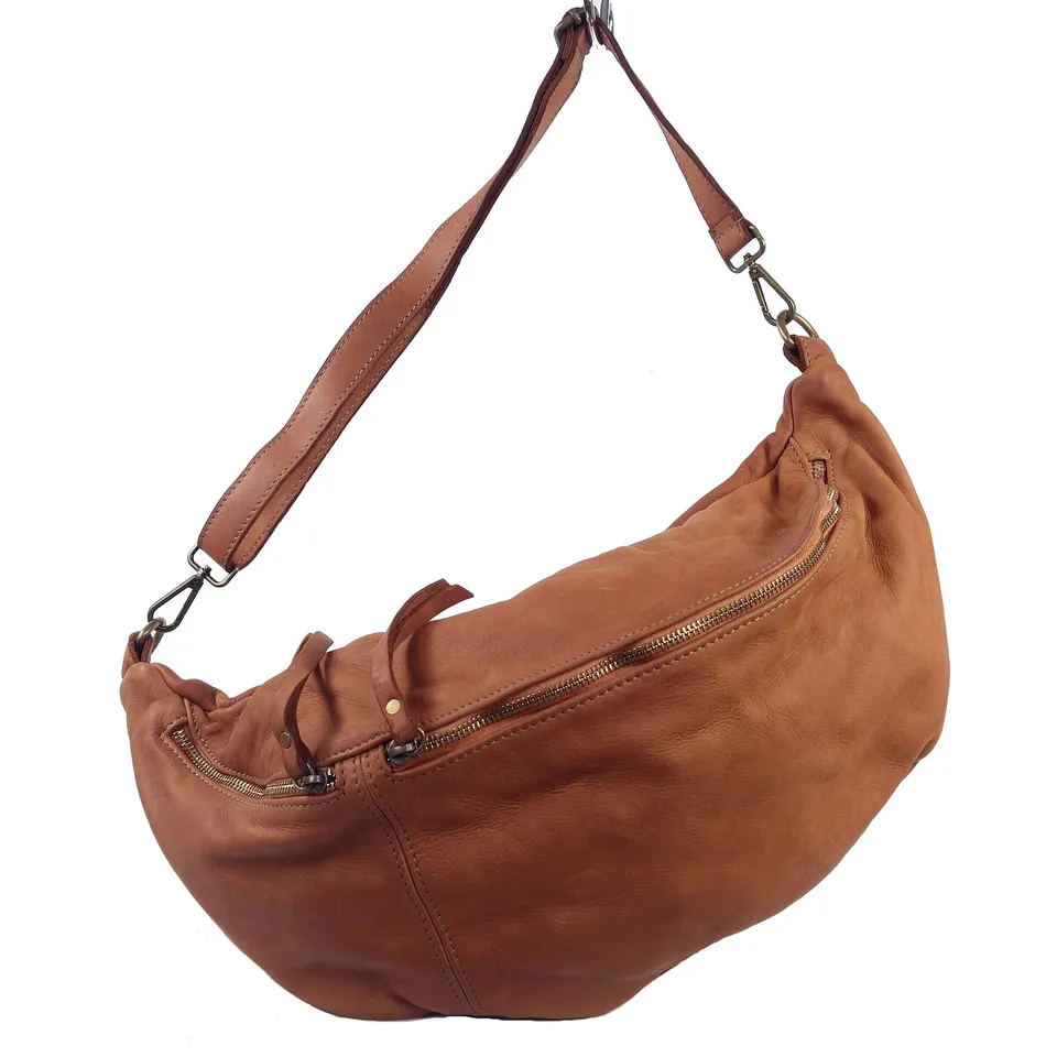 Collection Esprit Cuir OLIVER sac banane cuir naturel holster vintage