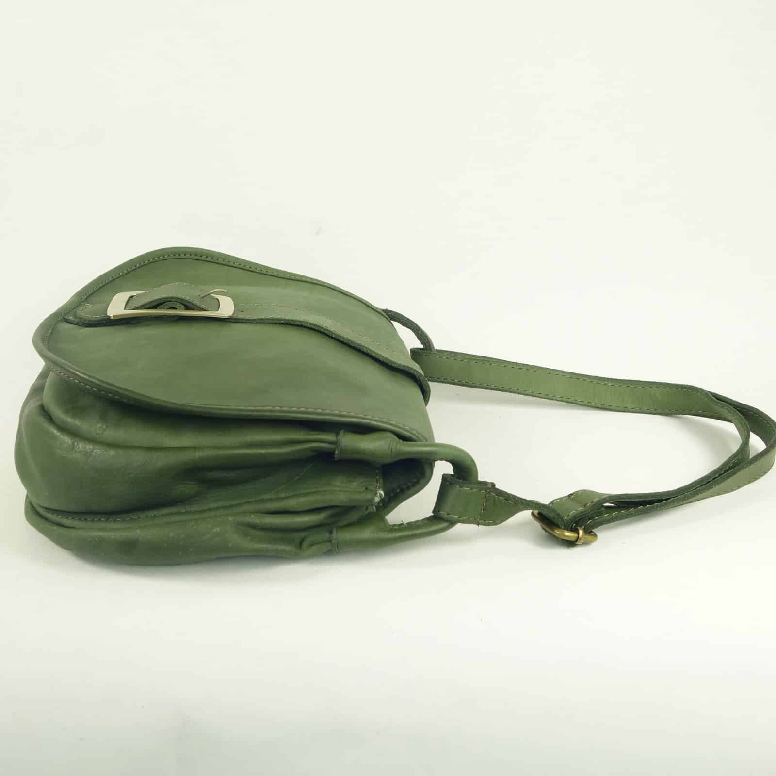 Collection Esprit Cuir GIULIA sac besace cuir vert vintage