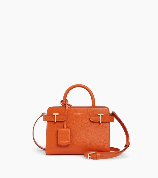 Le Tanneur Emilie Petit Sac à Main Cuir Grainé 3 Compartiments