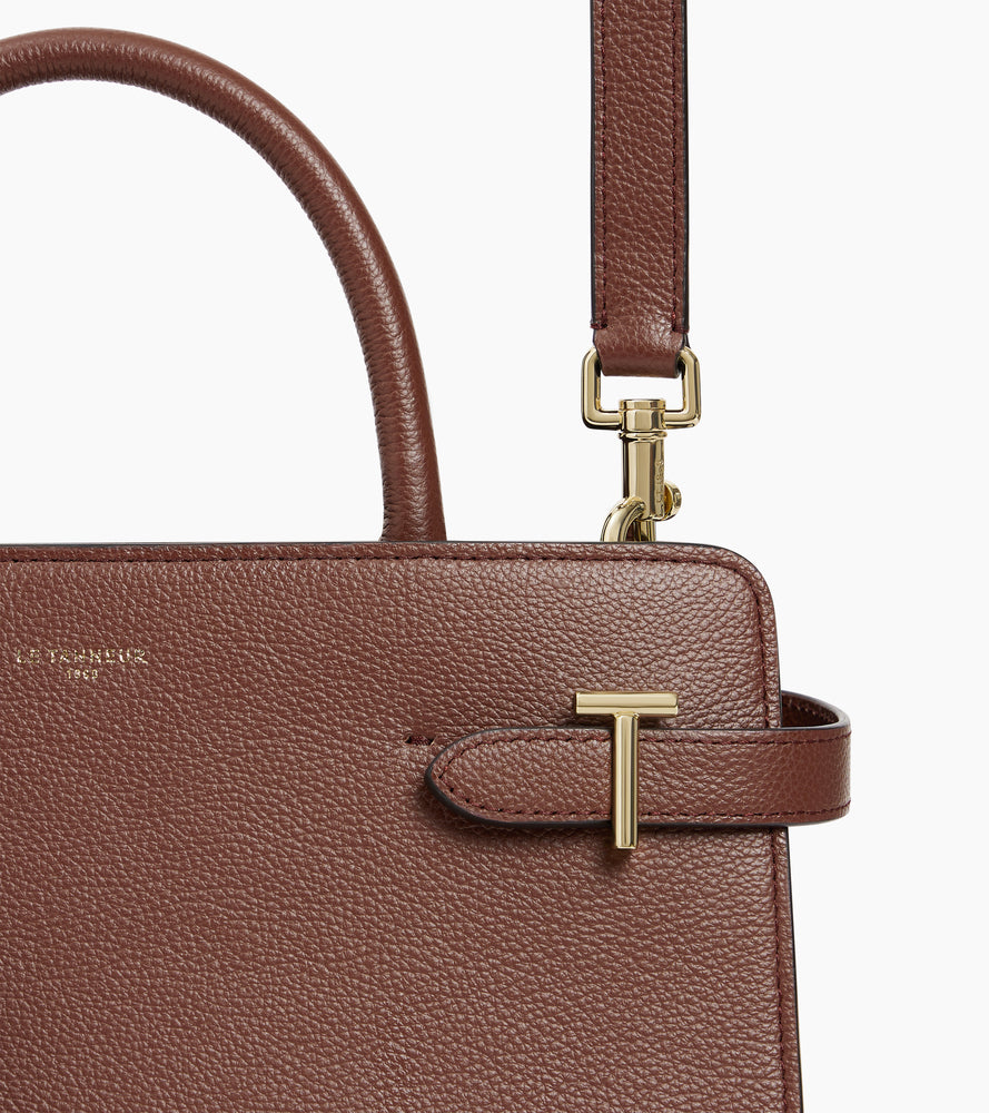 Le Tanneur Emilie sac à main moyen cuir grainé charms T