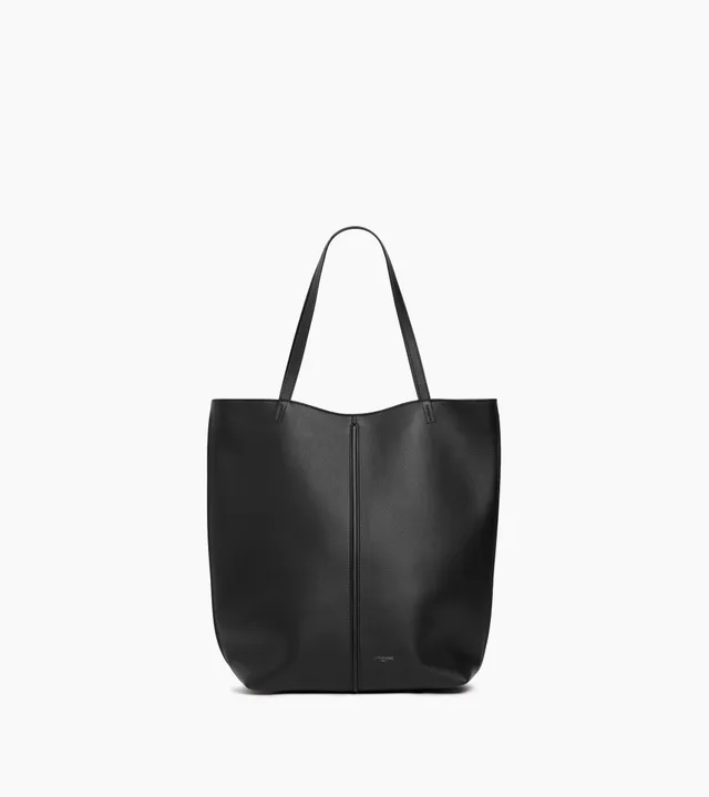 Le Tanneur Hortense sac cabas moyen cuir noir greige