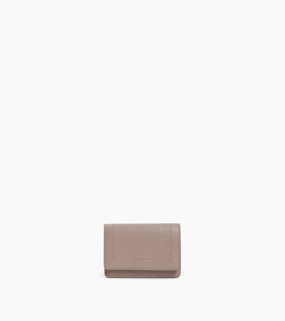Le Tanneur Louison porte-cartes cuir grainé gris fossil
