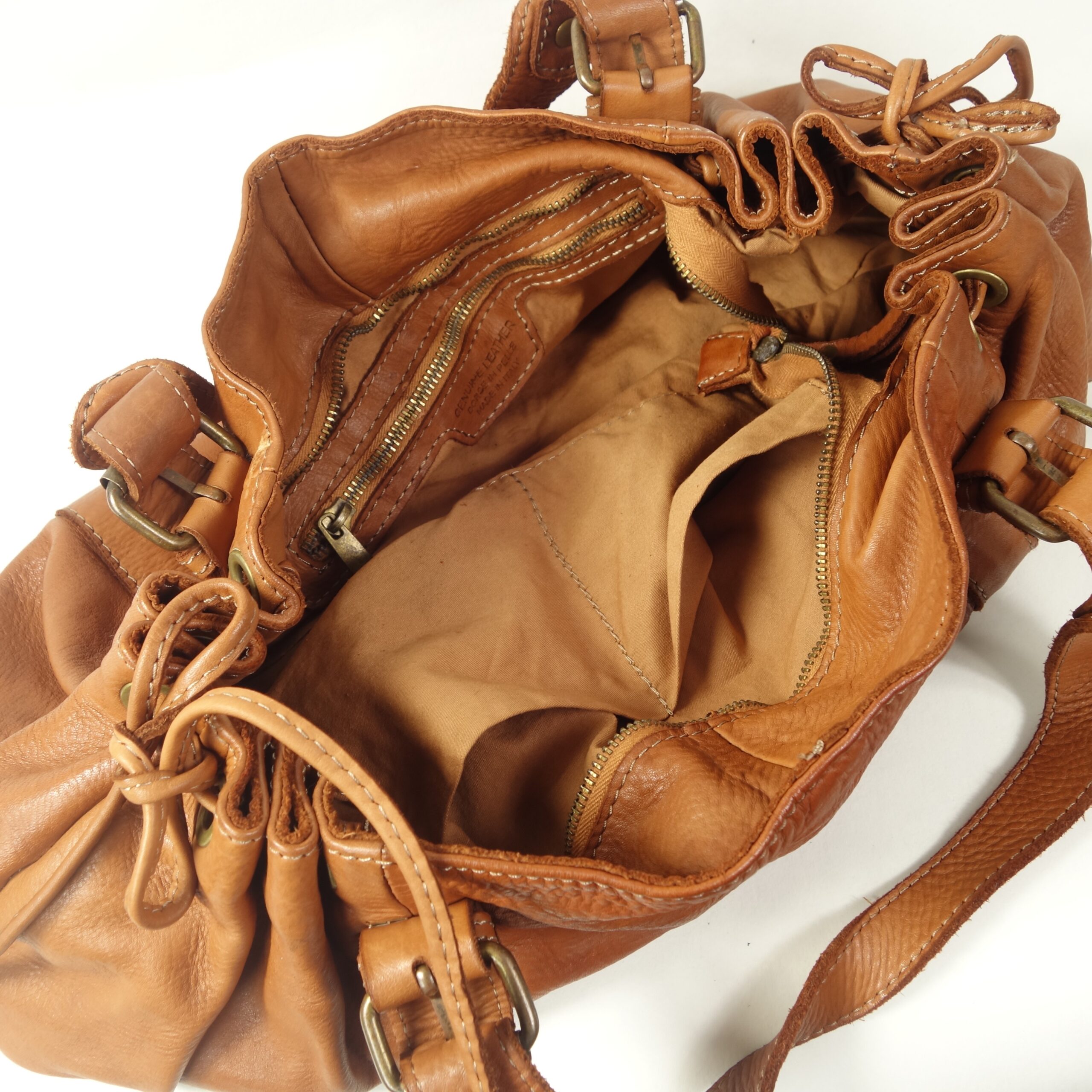 Esprit Cuir Violetta sac épaule cuir camel souple